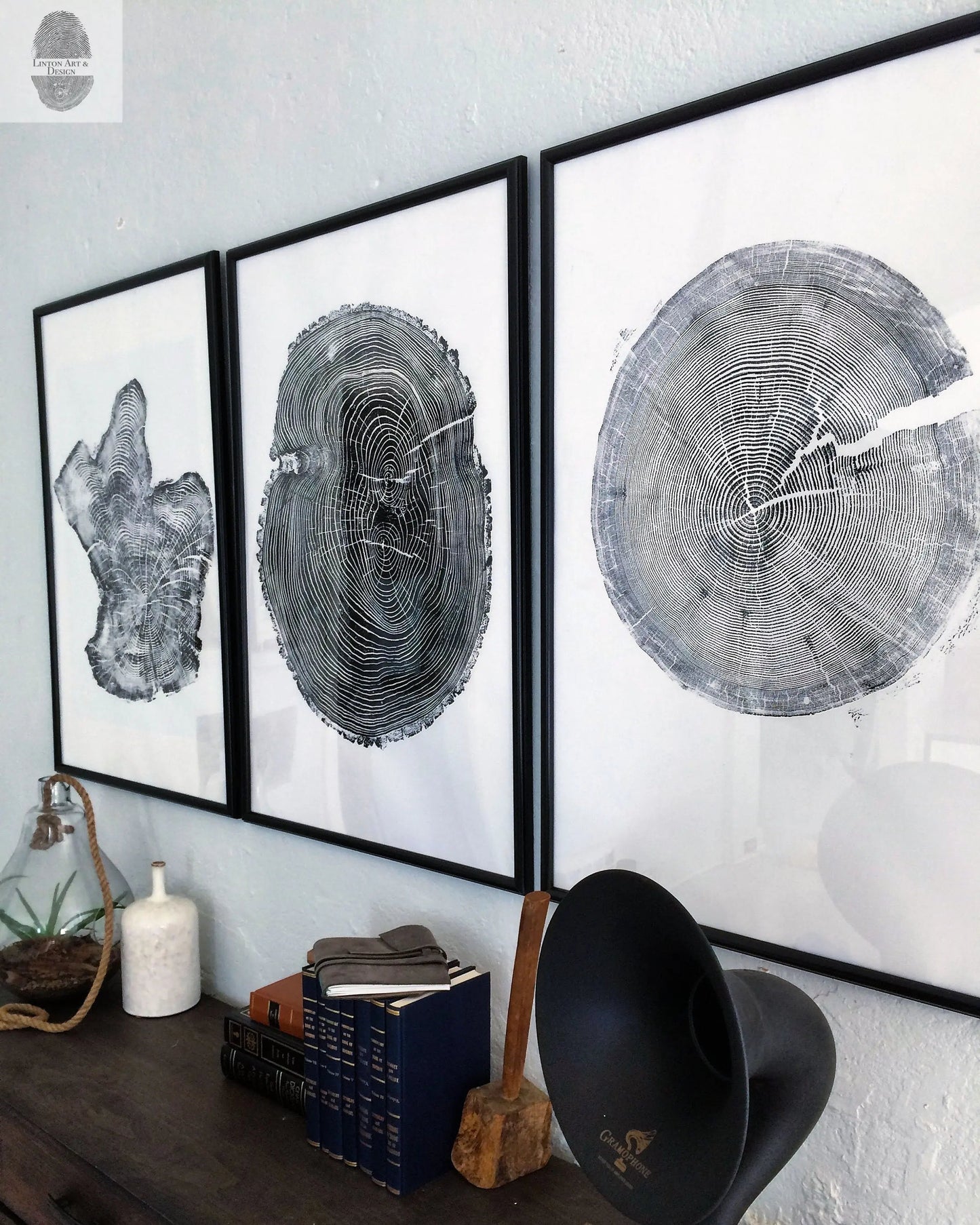 Tree Ring Triptych Wall Art - Set of 3 Panel Prints