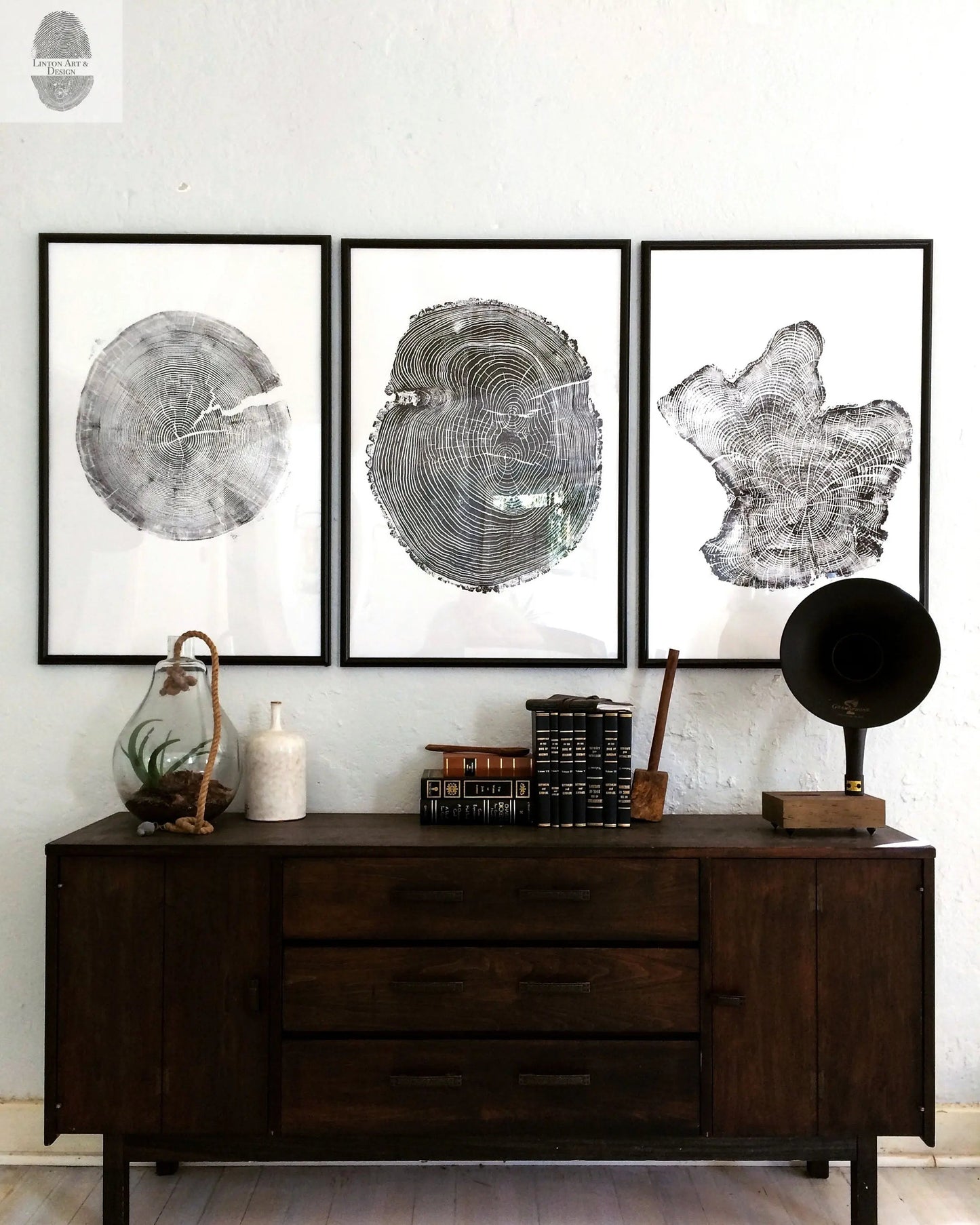 Tree Ring Triptych Wall Art - Set of 3 Panel Prints