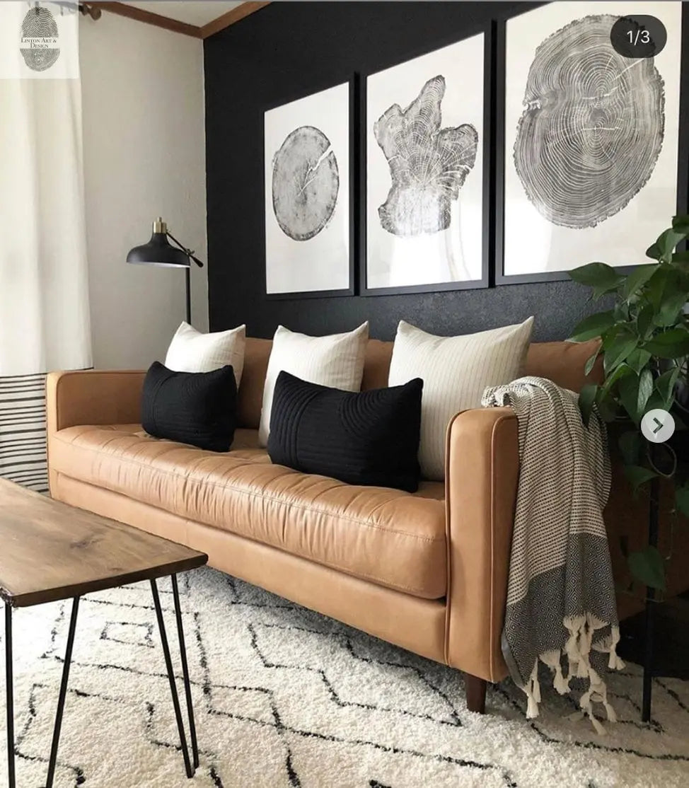 Tree Ring Triptych Wall Art - Set of 3 Panel Prints