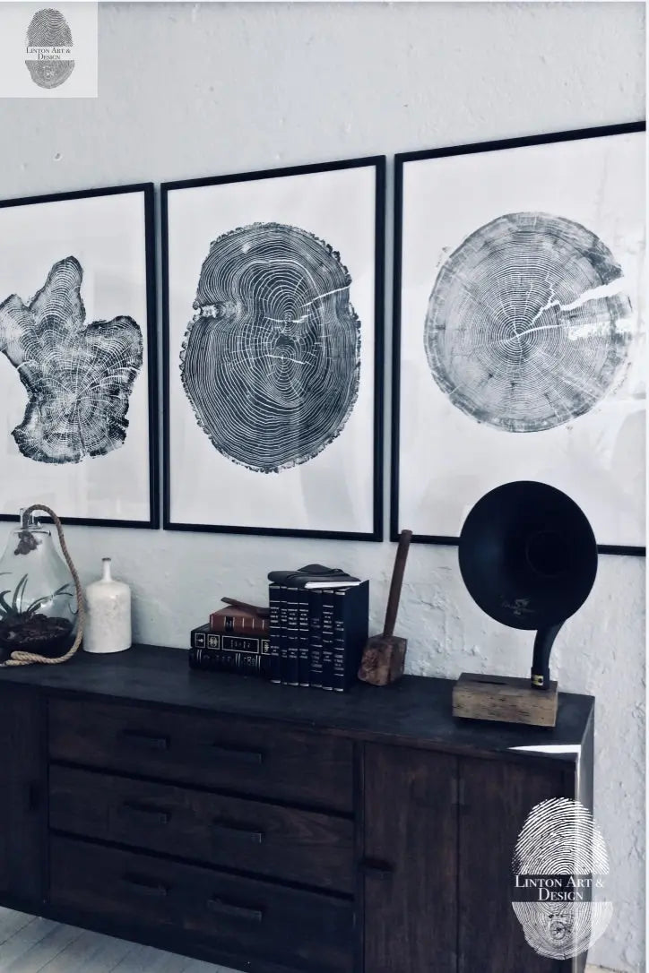 Tree Ring Triptych Wall Art - Set of 3 Panel Prints