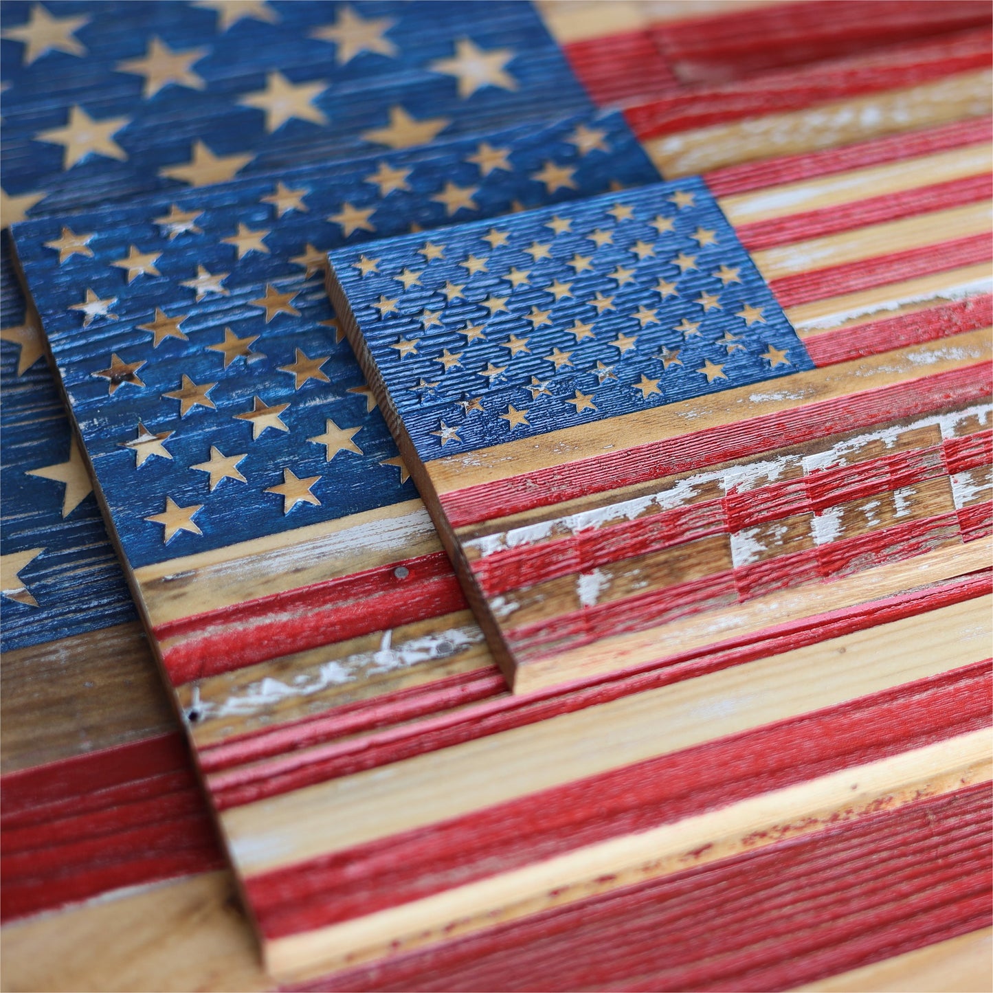 USA Pallet Wood Flags - Handmade Reclaimed Wood - 3 Sizes