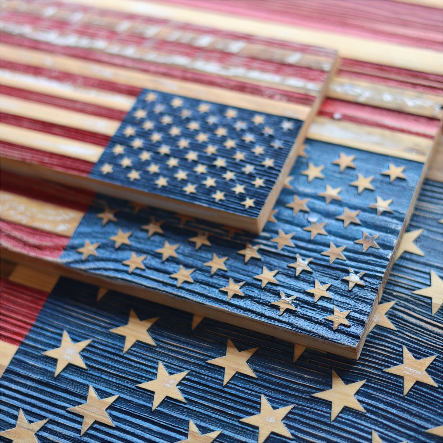USA Pallet Wood Flags - Handmade Reclaimed Wood - 3 Sizes