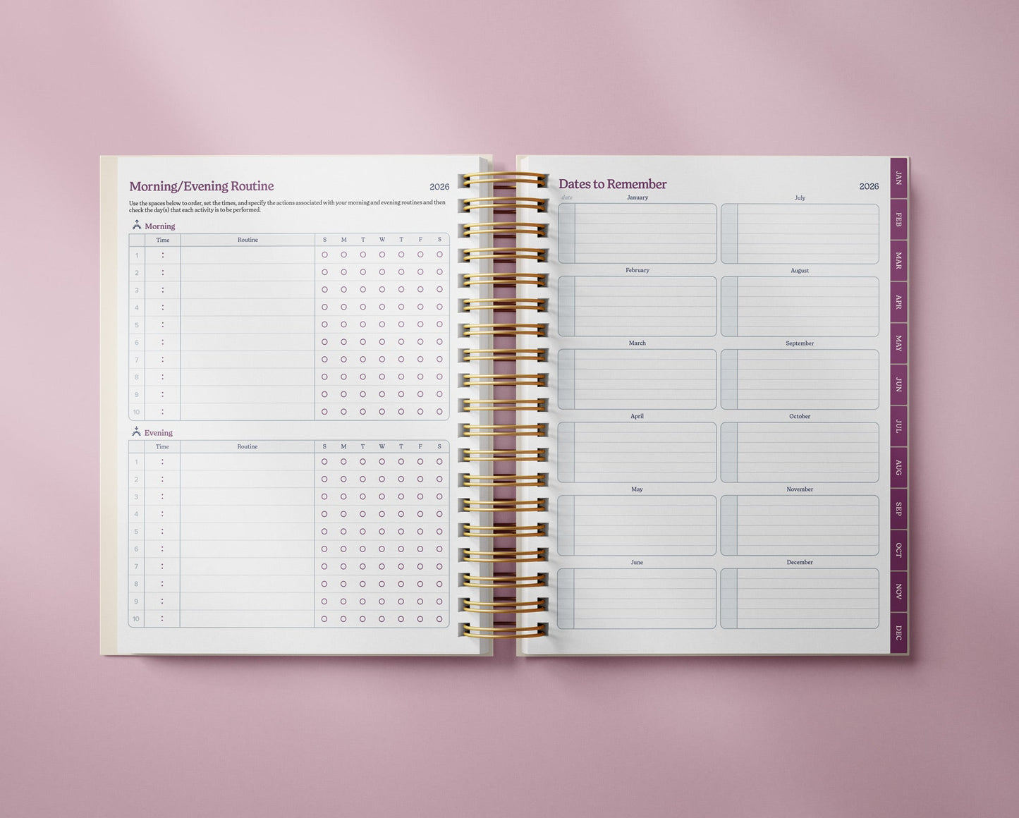 Well Ordered Day Planner 2026 - Daily Organizer with Meal Planning