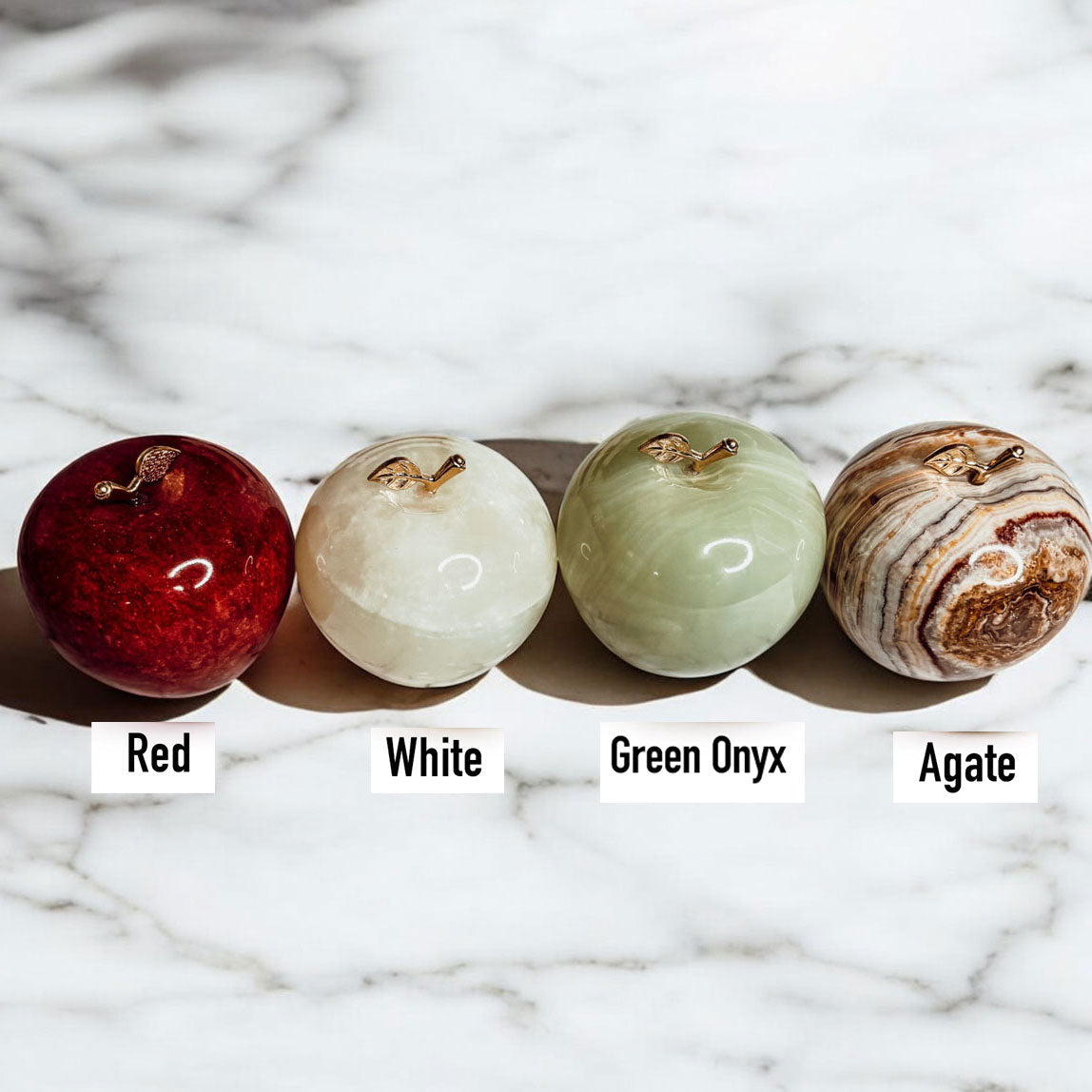 Marble Apple Paperweight - Hand-Polished Stone