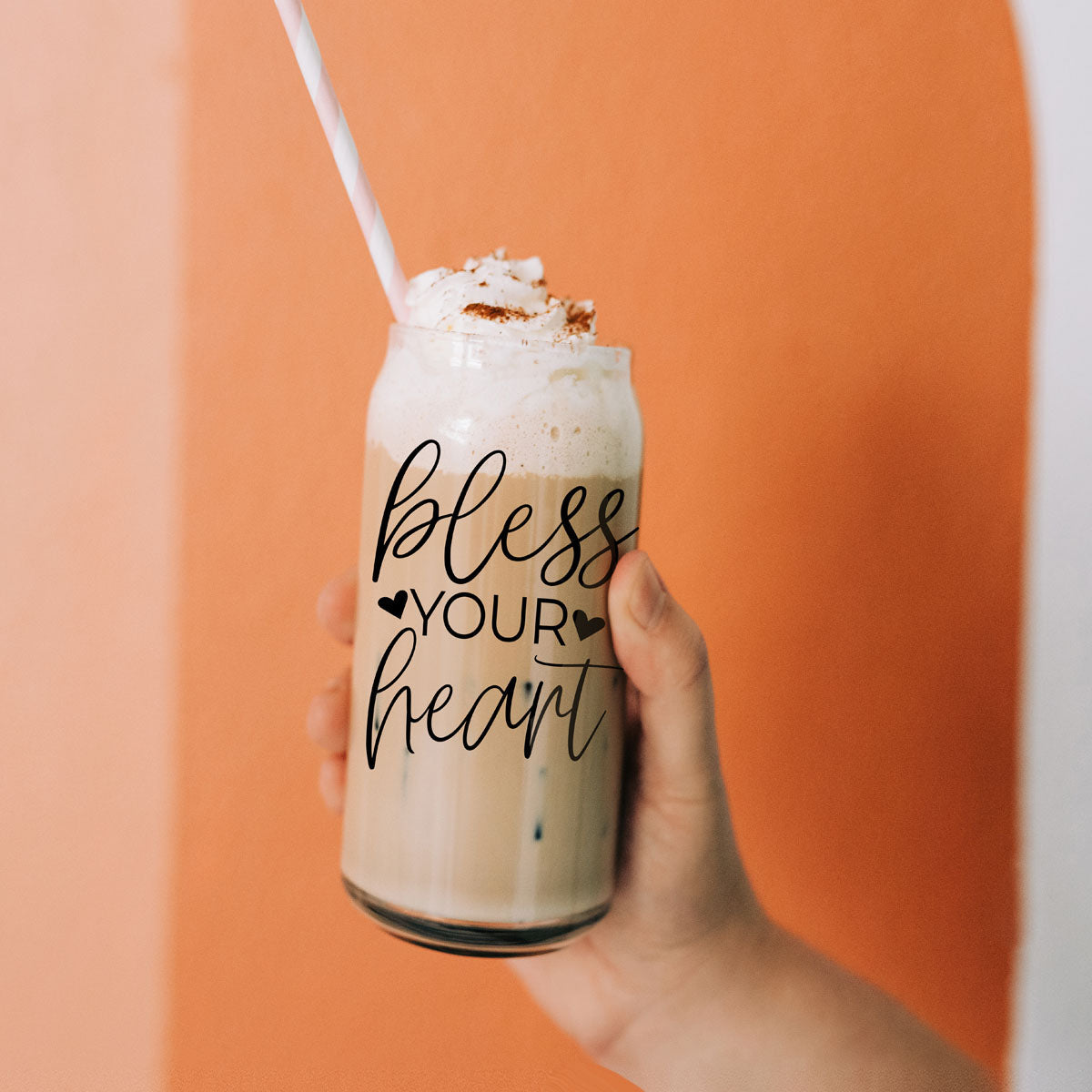 Bless Your Heart 20oz Glass Cup with Bamboo Lid