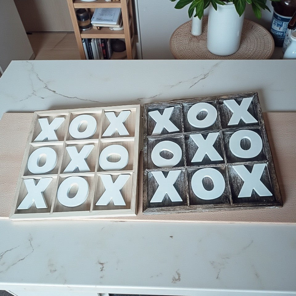 Handmade Wooden Tic Tac Toe Board - 12x12 Rustic Game