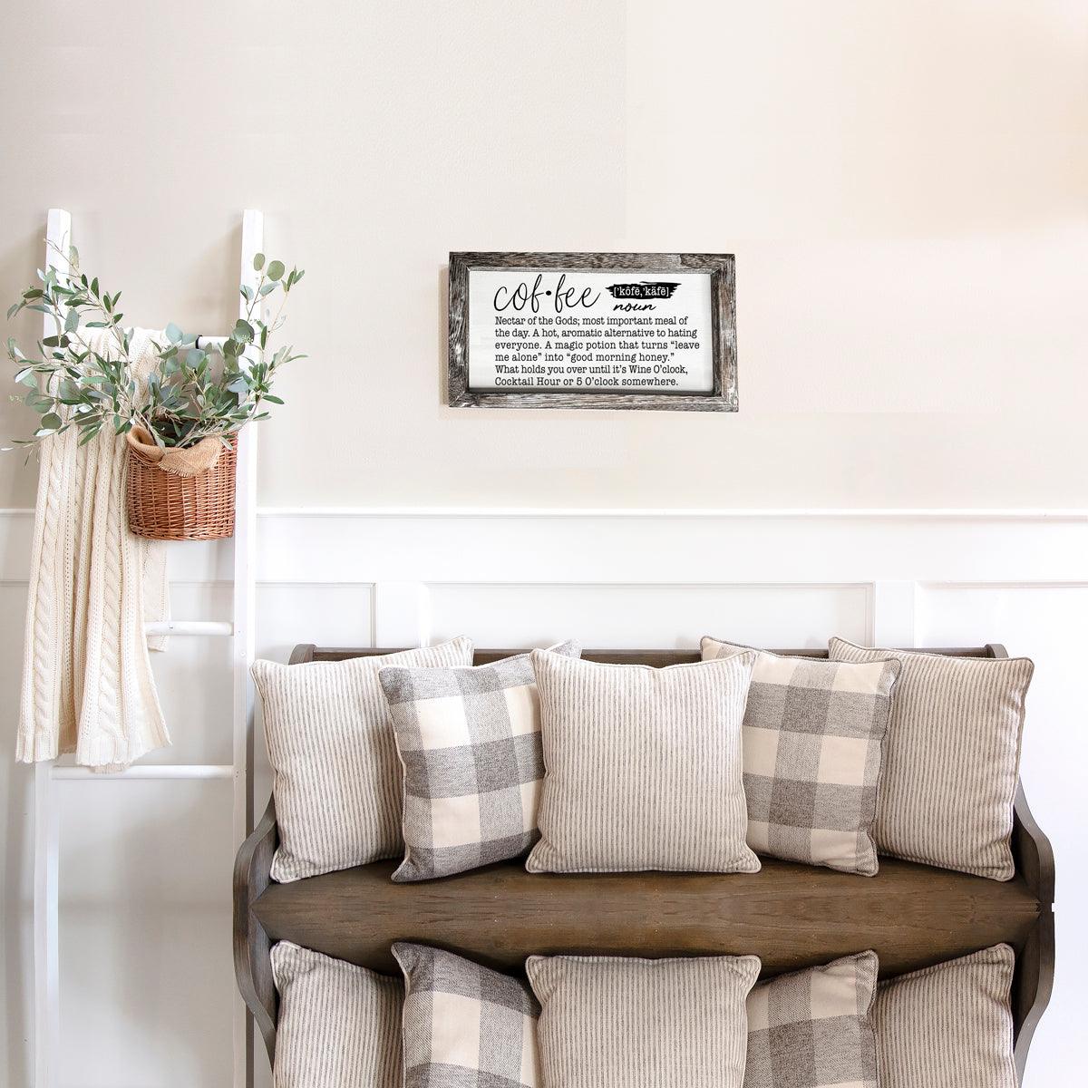 Coffee Definition Wooden Sign - 10x6 Coffee Bar Decor