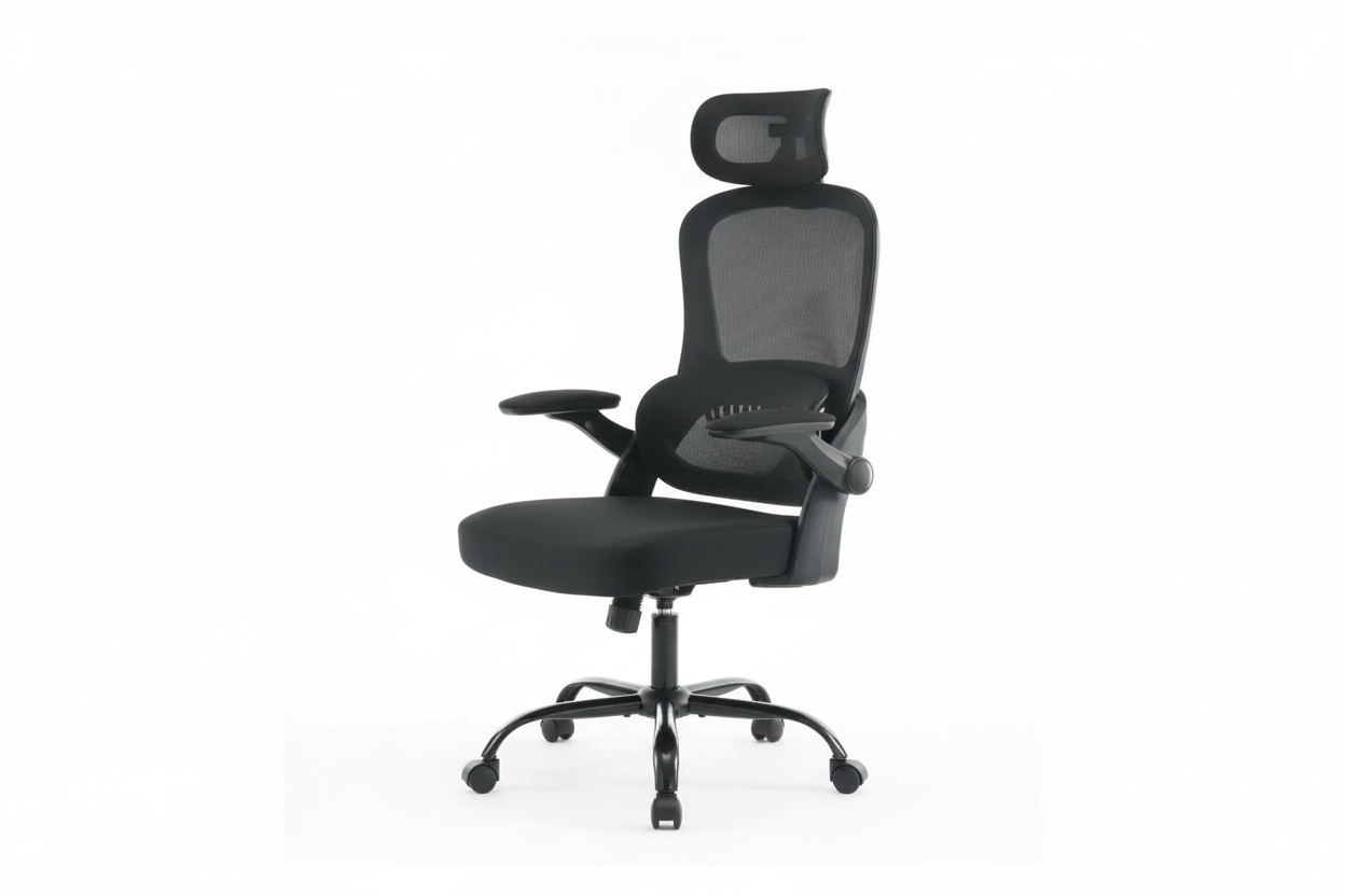 Ergonomic Mesh Office Chair - White Background