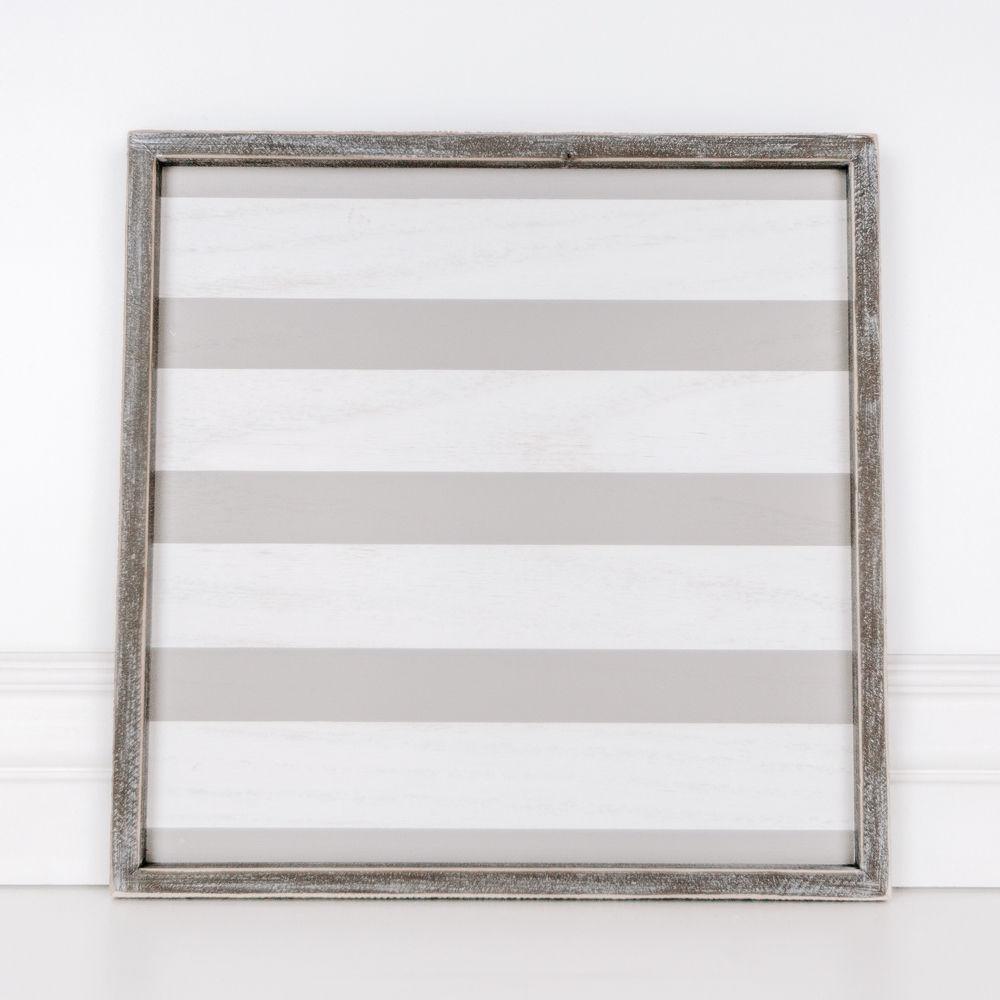 Everything Tray - Striped Wooden Charger 15x15"