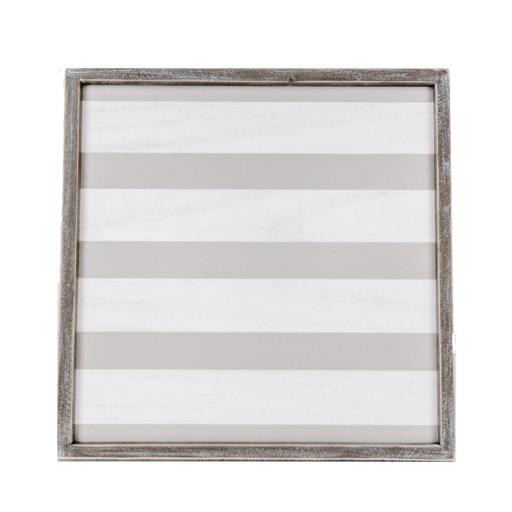 Everything Tray - Striped Wooden Charger 15x15"