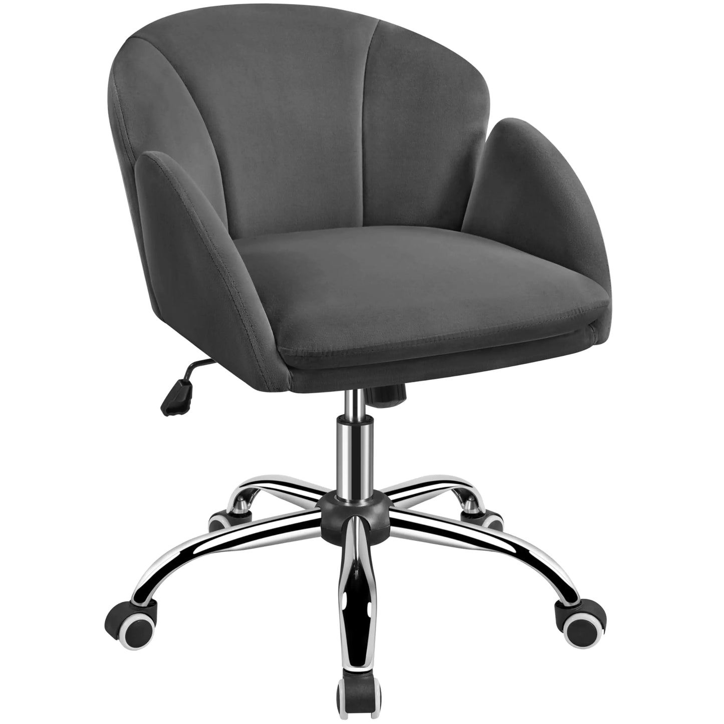 Yaheetech Cute Velvet Desk Chair - Makeup Vanity Chair with Armrests