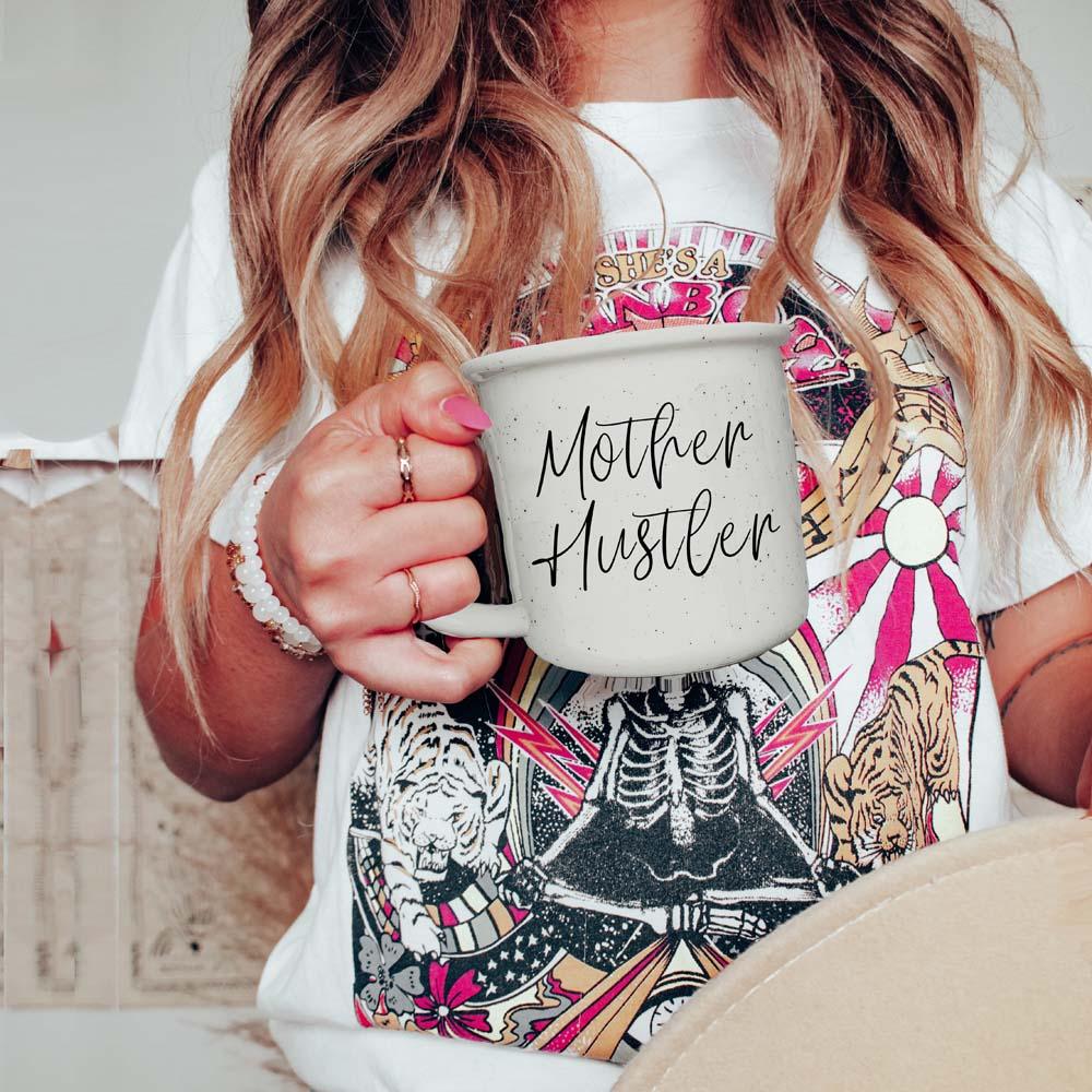 Mother Hustler Ceramic Coffee Mug - 14oz Campfire Style