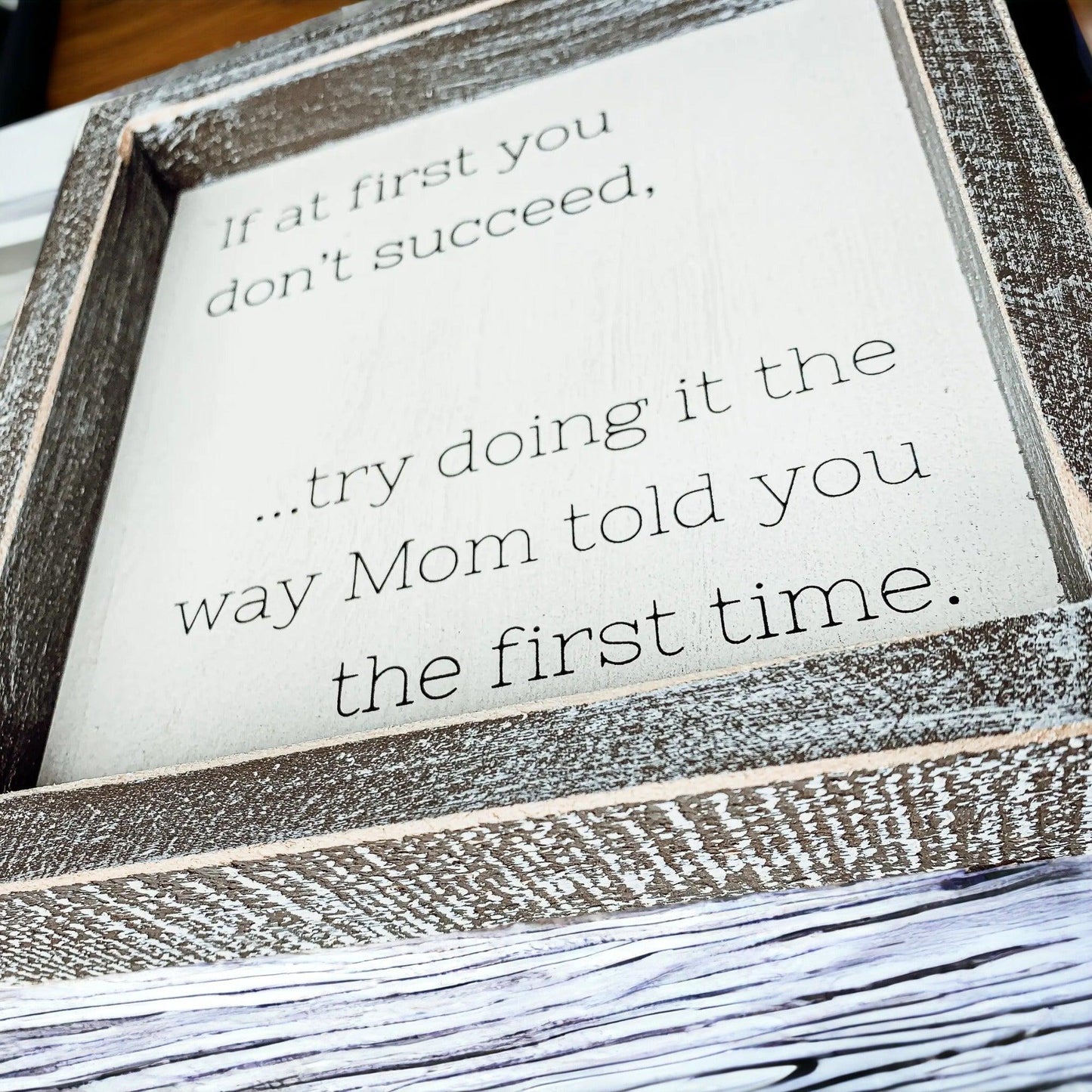 Motivational Speaking Mom Sign - 7x7" Framed Wooden Sign