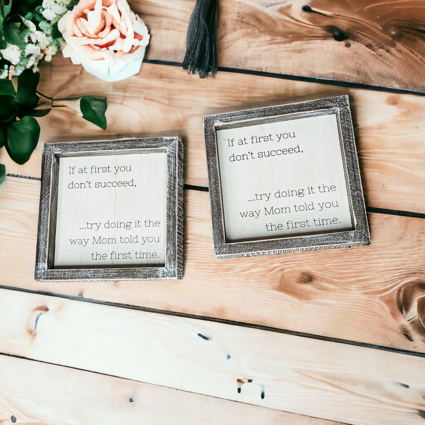 Motivational Speaking Mom Sign - 7x7" Framed Wooden Sign
