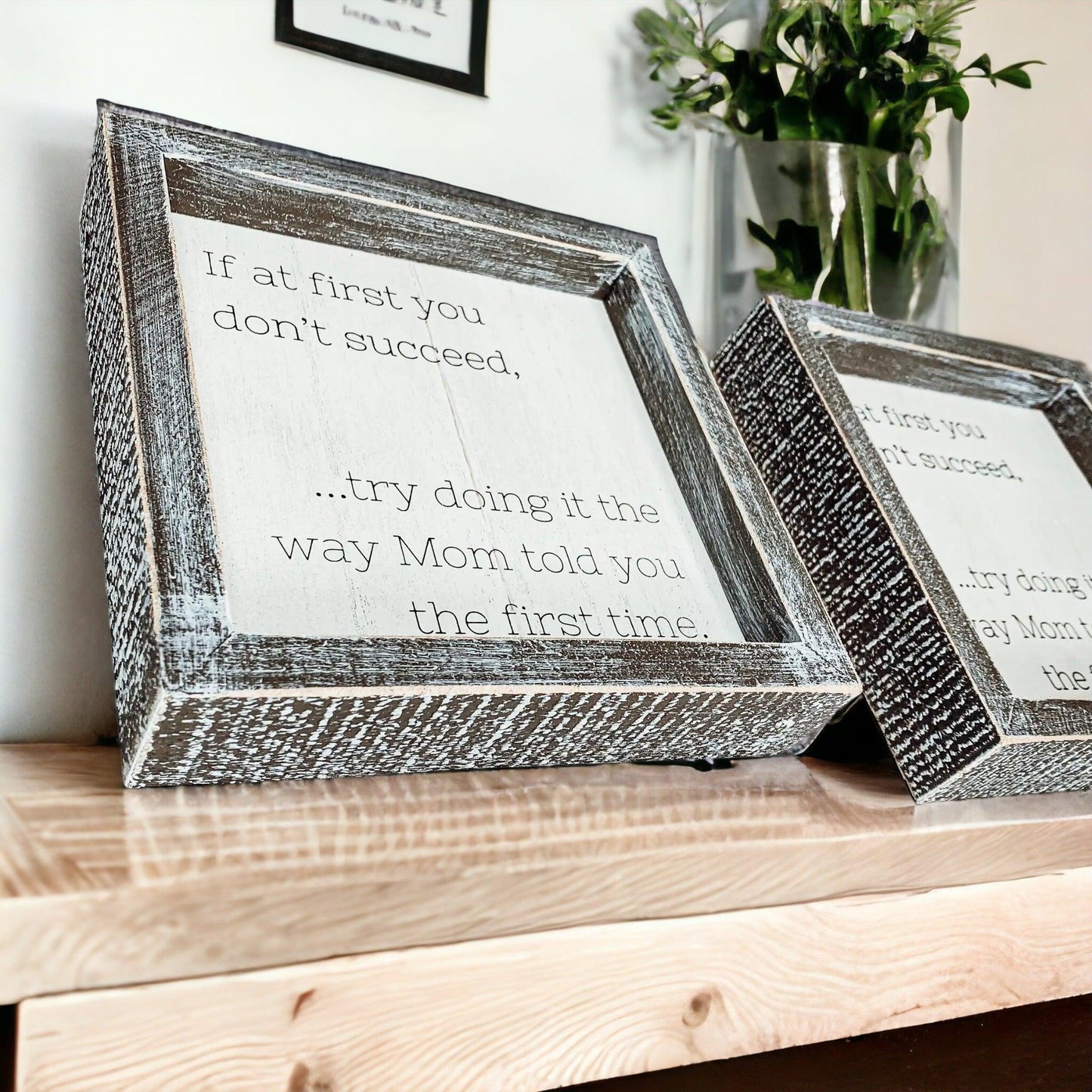 Motivational Speaking Mom Sign - 7x7" Framed Wooden Sign