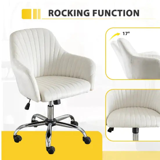 Velvet Office Chair - Modern Adjustable Swivel Chair with Casters