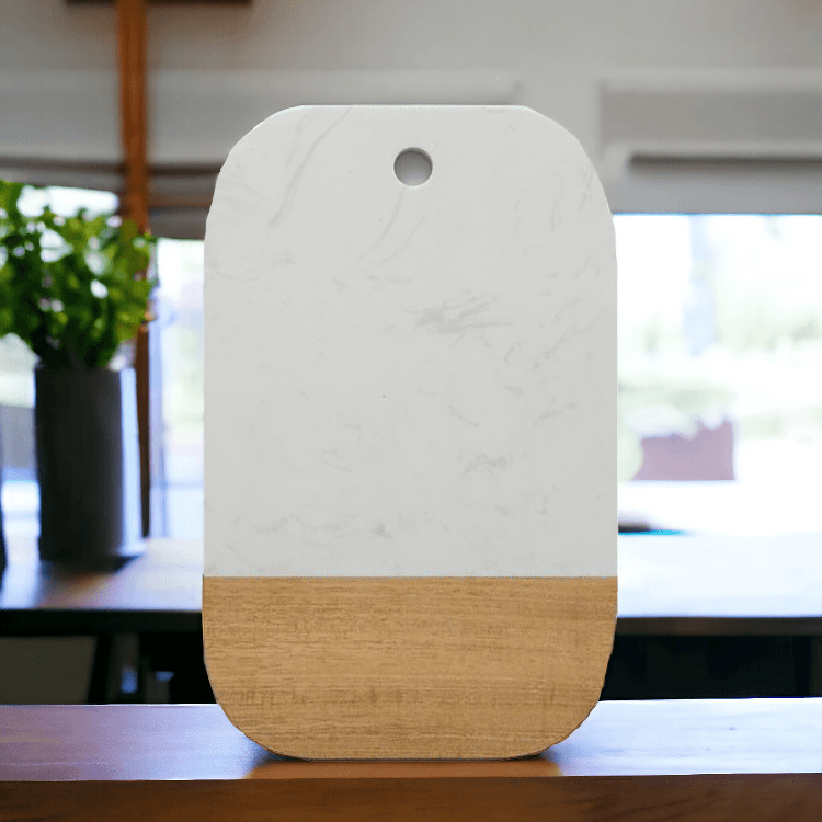 Martha Acacia Serving Board - 12x8 Acacia Wood & Marble