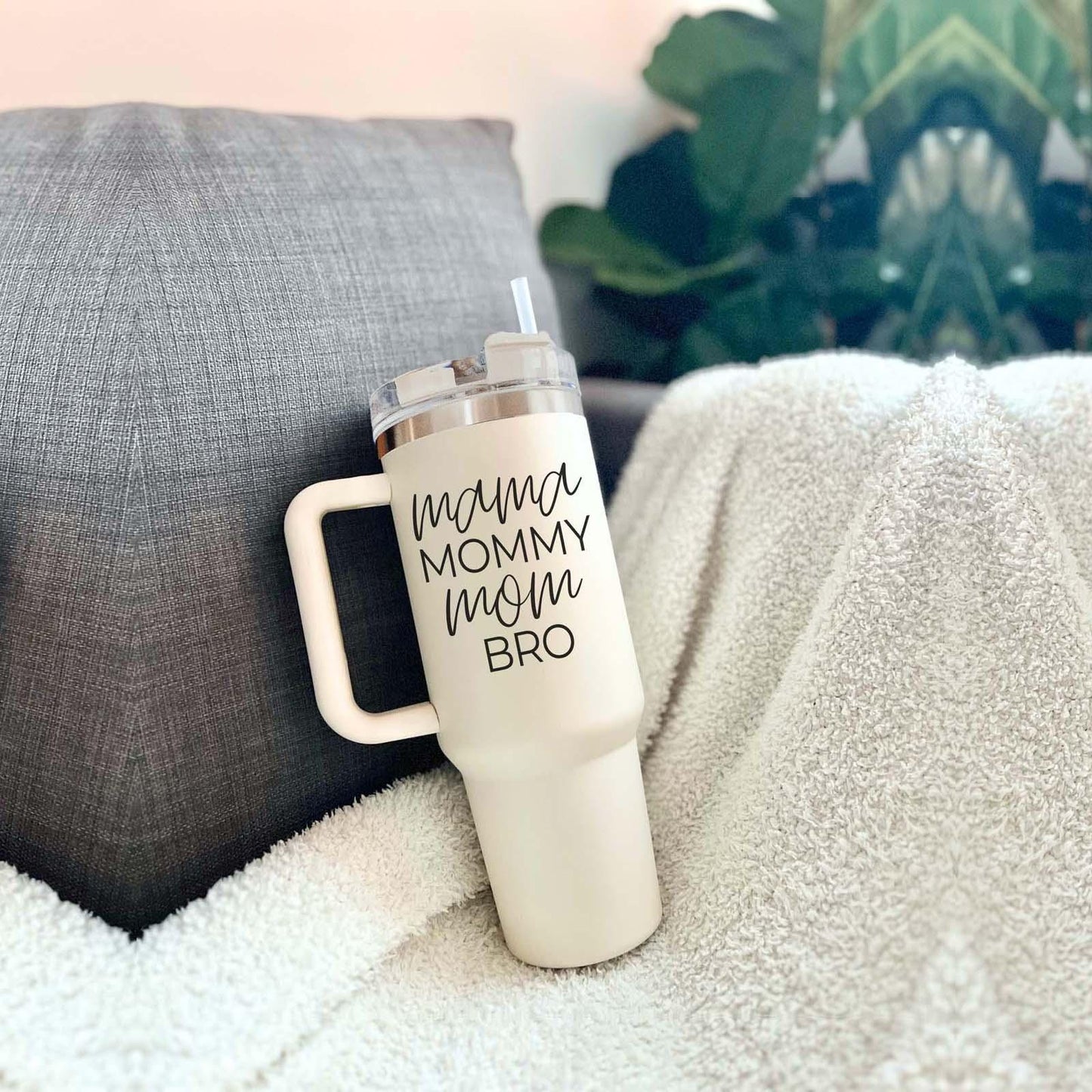 Mama Mommy Mom Bro 40oz Insulated Tumbler - Cream