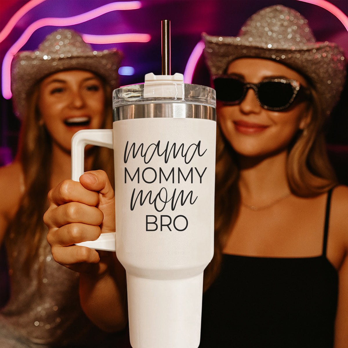 Mama Mommy Mom Bro 40oz Insulated Tumbler - Cream