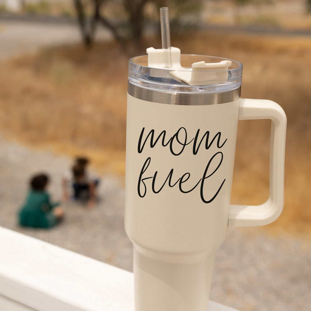 Mom Fuel 40oz Insulated Tumbler - Cream