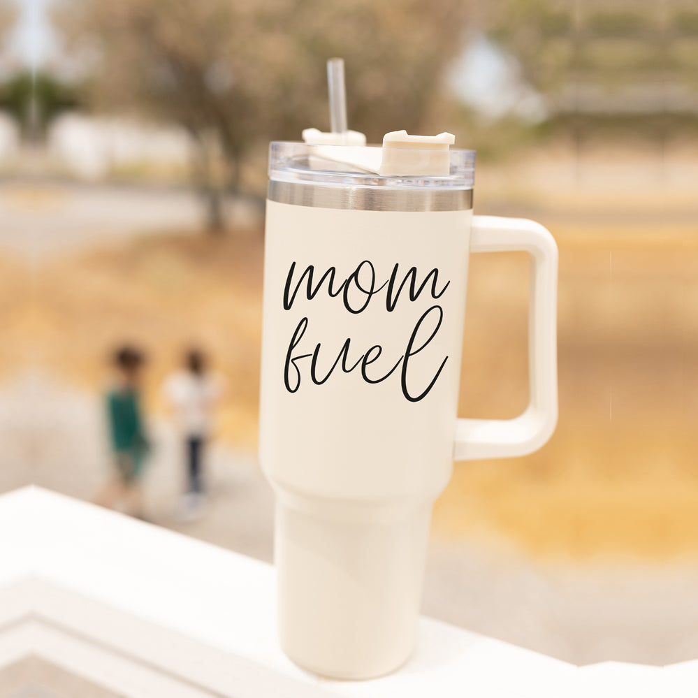 Mom Fuel 40oz Insulated Tumbler - Cream
