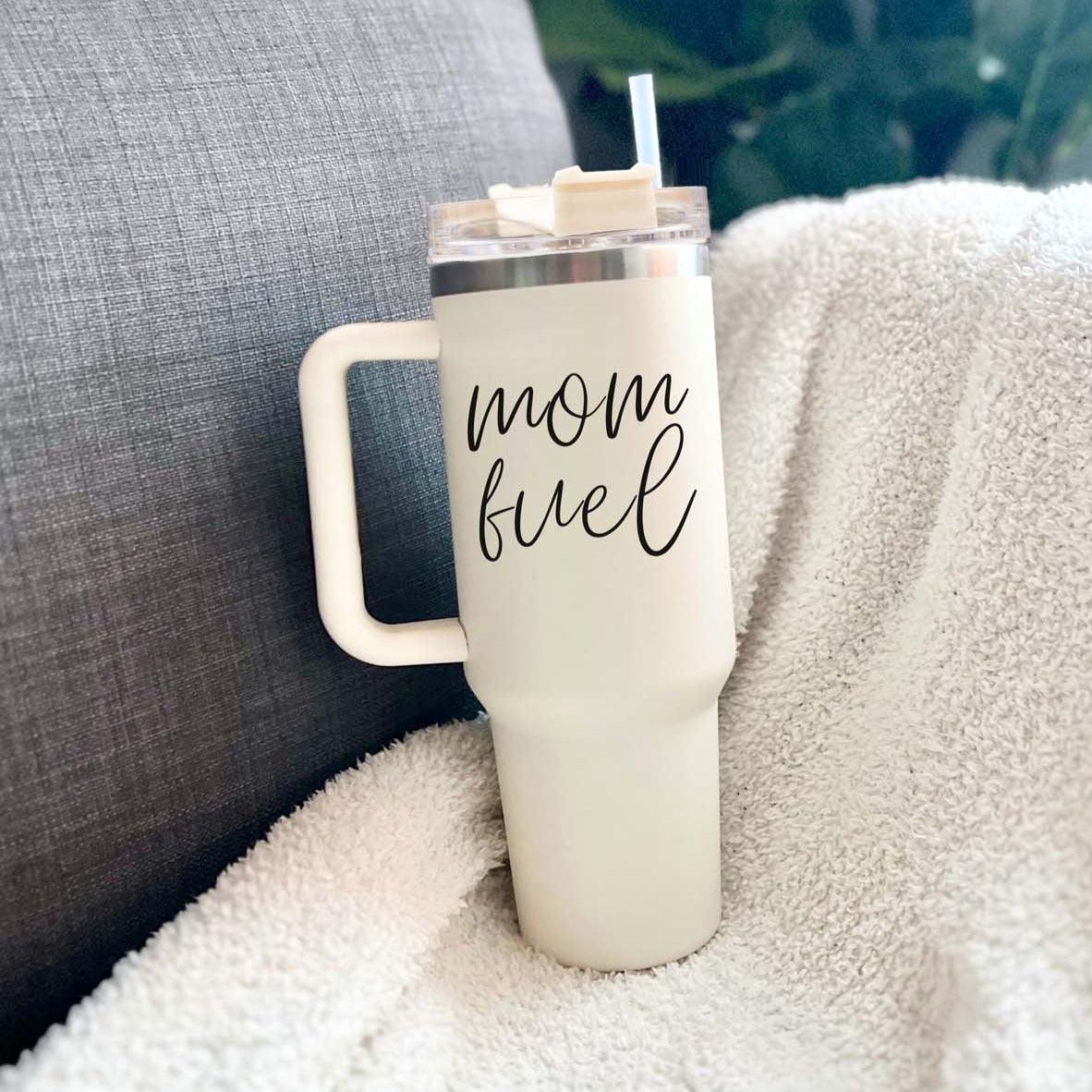 Mom Fuel 40oz Insulated Tumbler - Cream