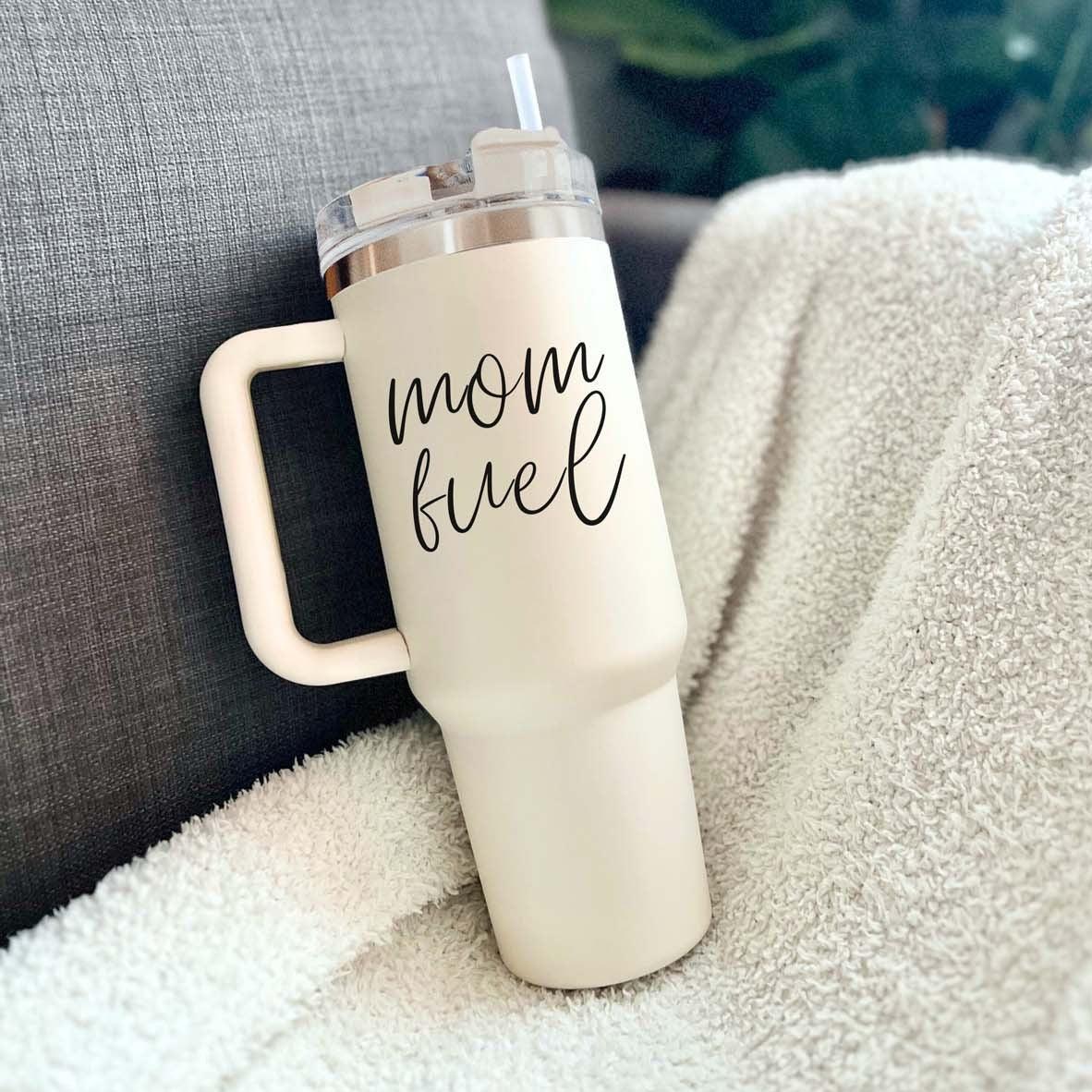 Mom Fuel 40oz Insulated Tumbler - Cream
