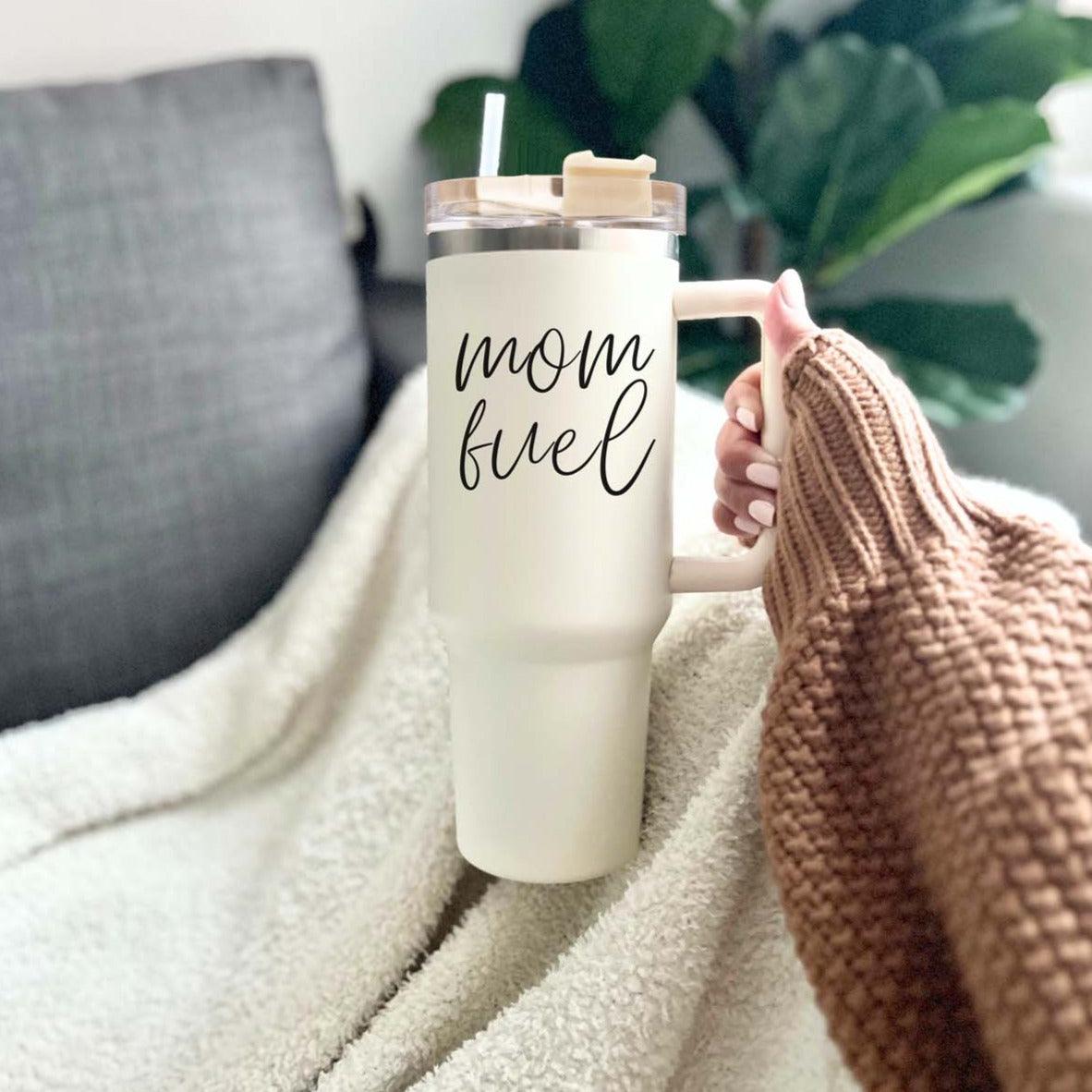 Mom Fuel 40oz Insulated Tumbler - Cream