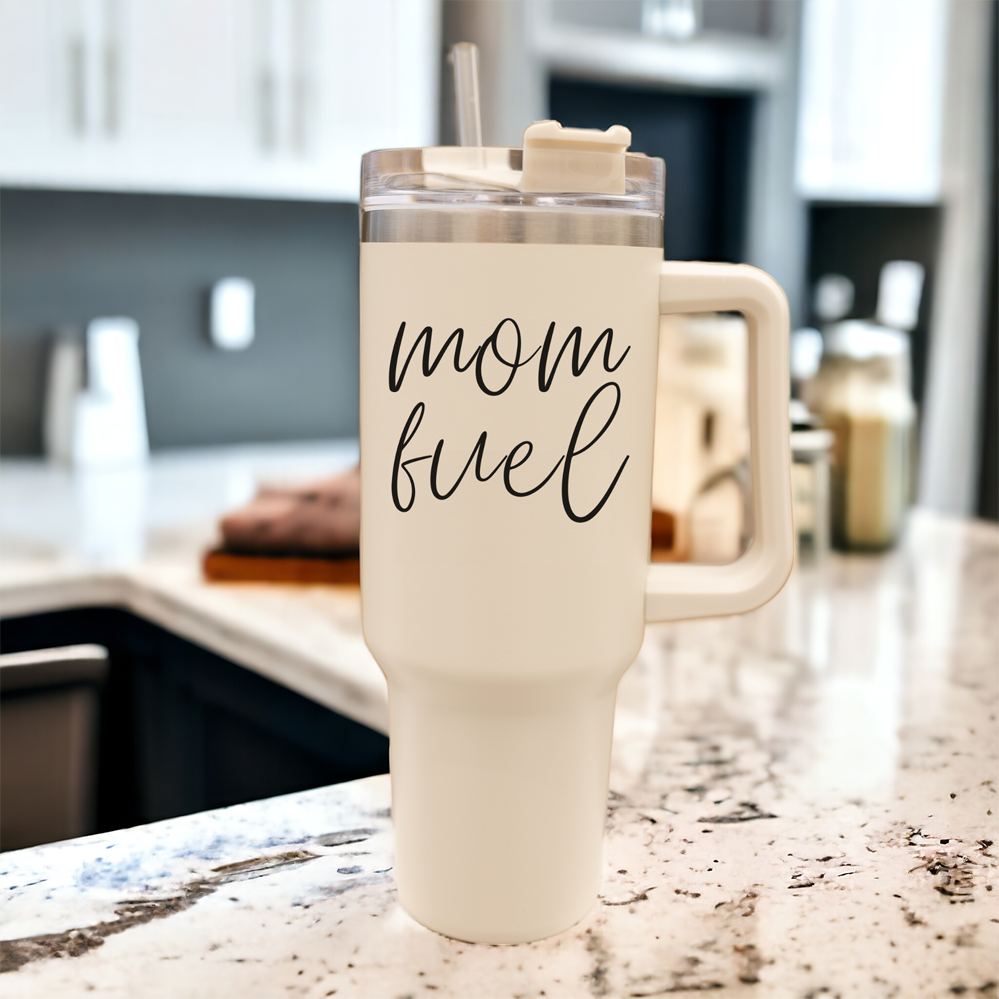 Mom Fuel 40oz Insulated Tumbler - Cream