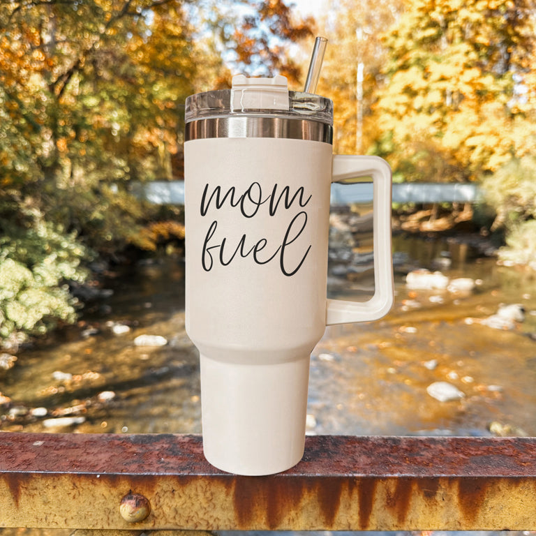 Mom Fuel 40oz Insulated Tumbler - Cream