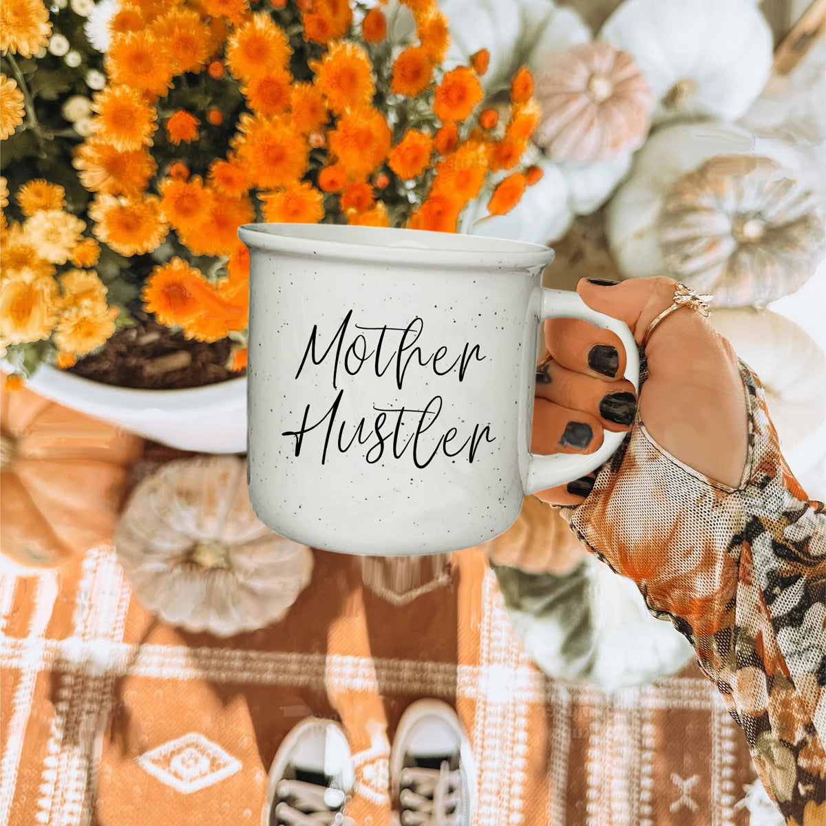 Mother Hustler Ceramic Coffee Mug - 14oz Campfire Style