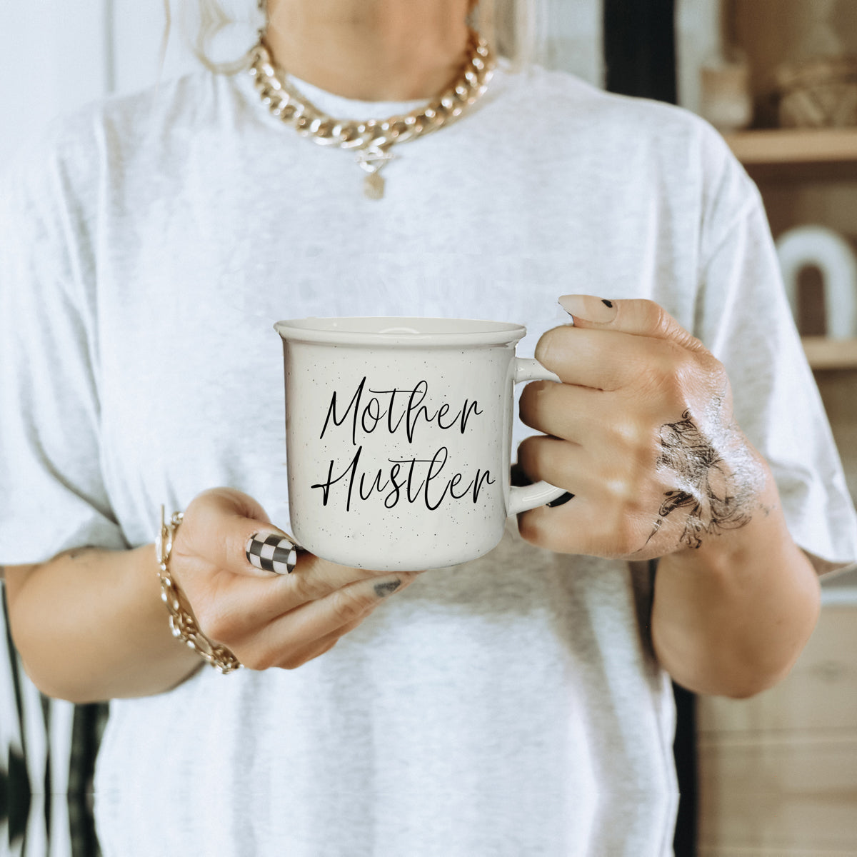 Mother Hustler Ceramic Coffee Mug - 14oz Campfire Style
