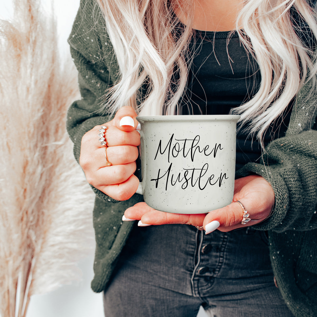 Mother Hustler Ceramic Coffee Mug - 14oz Campfire Style