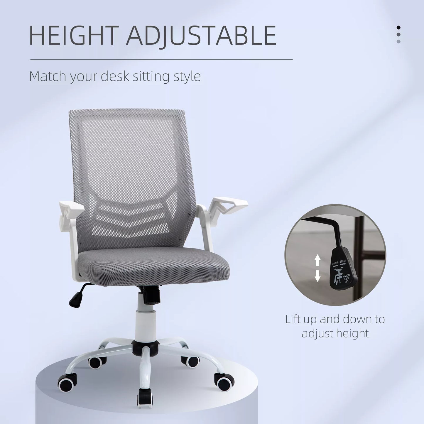 Mesh Home Office Desk Chair - Ergonomic with Lumbar Support