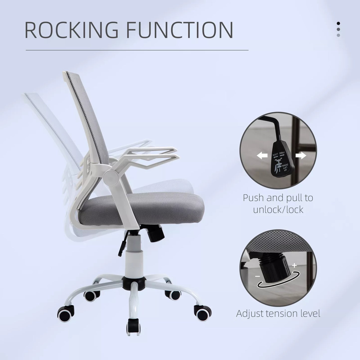Mesh Home Office Desk Chair - Ergonomic with Lumbar Support