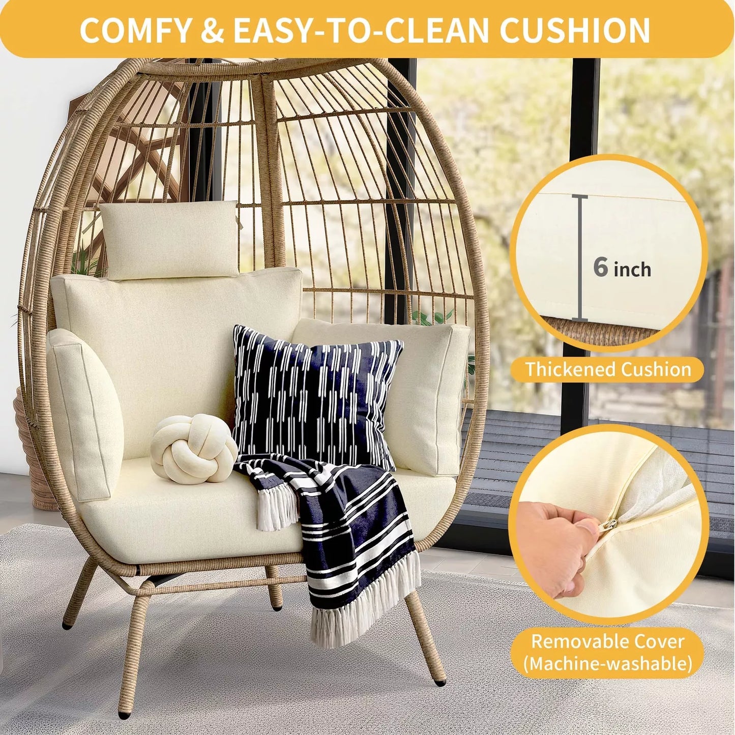 Reeves Egg Chair - Accent Seating for Patio, Home & Office