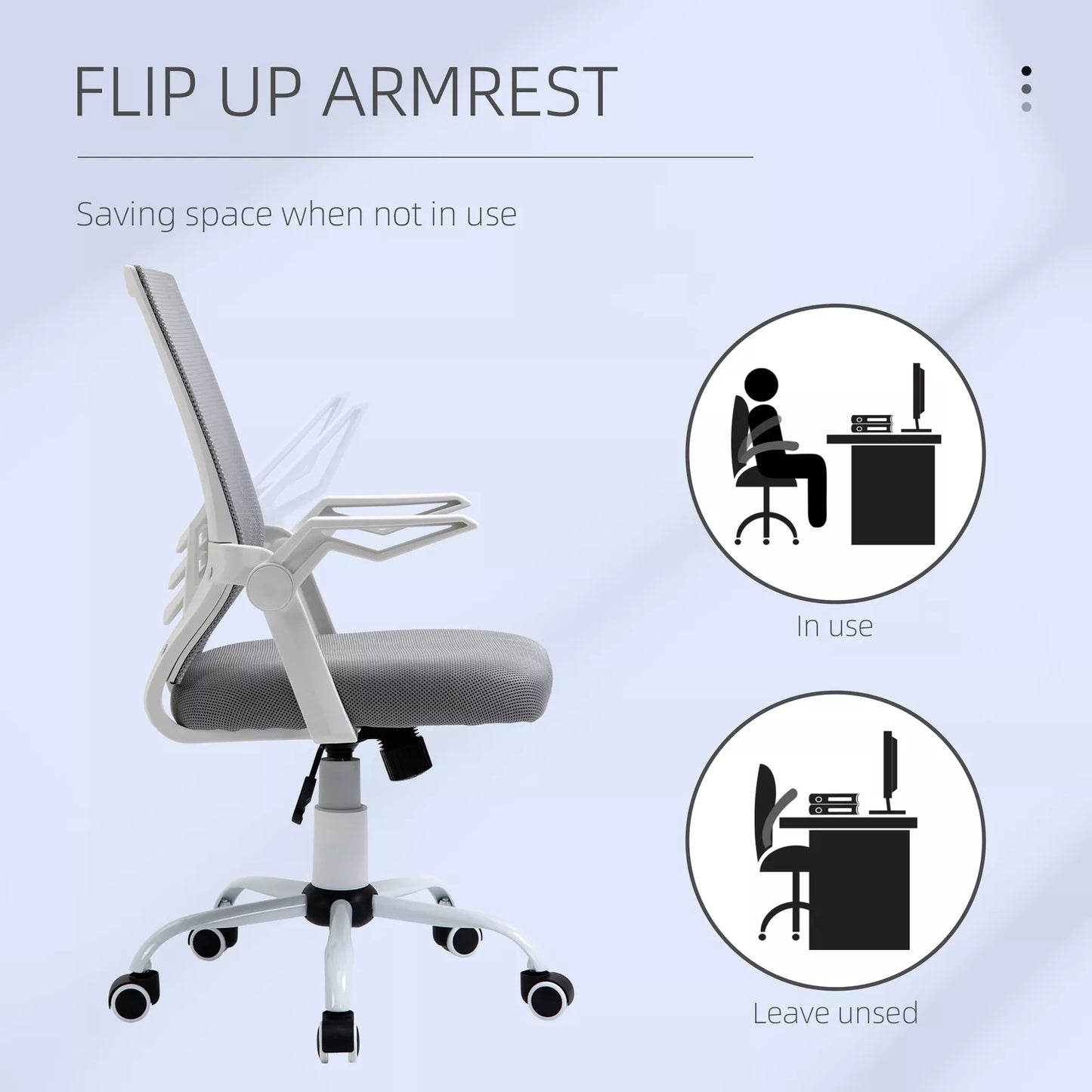 Mesh Home Office Desk Chair - Ergonomic with Lumbar Support