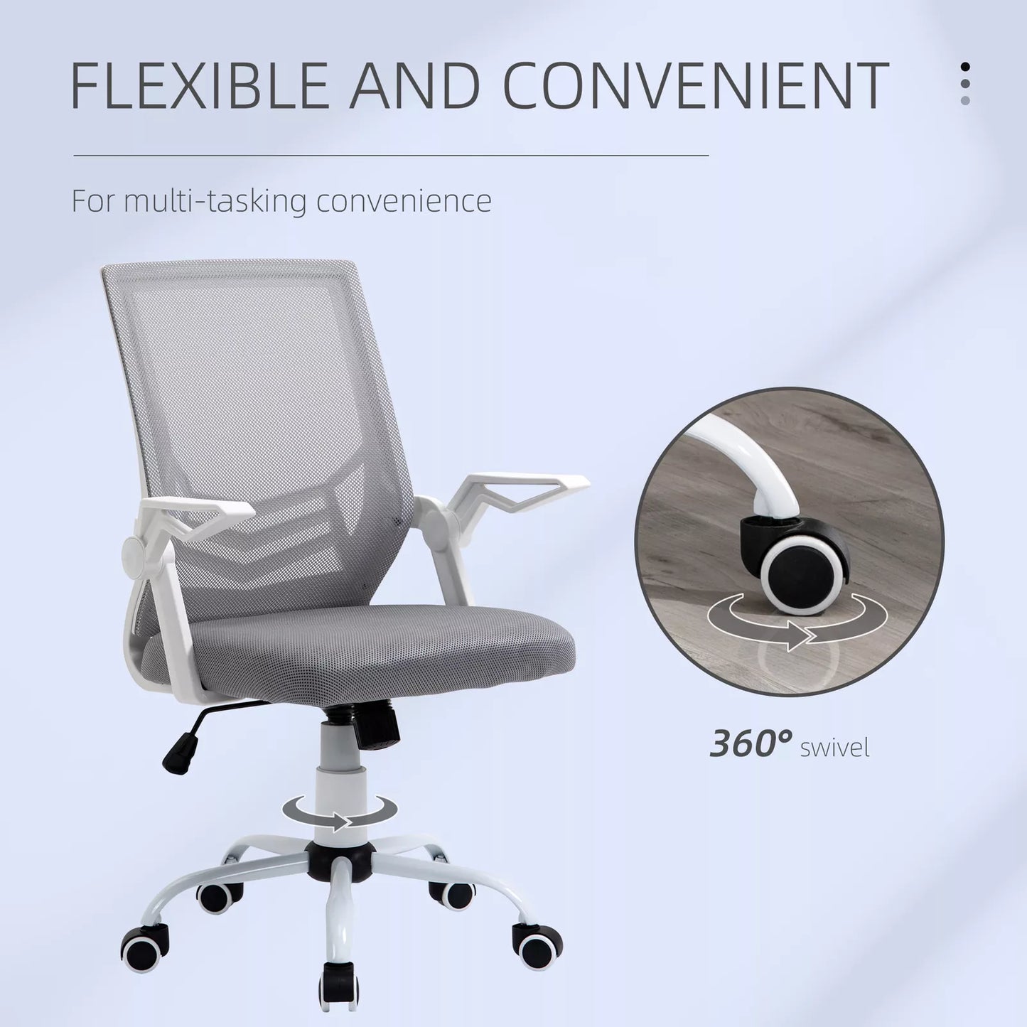 Mesh Home Office Desk Chair - Ergonomic with Lumbar Support