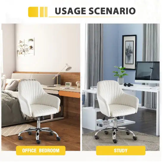 Velvet Office Chair - Modern Adjustable Swivel Chair with Casters