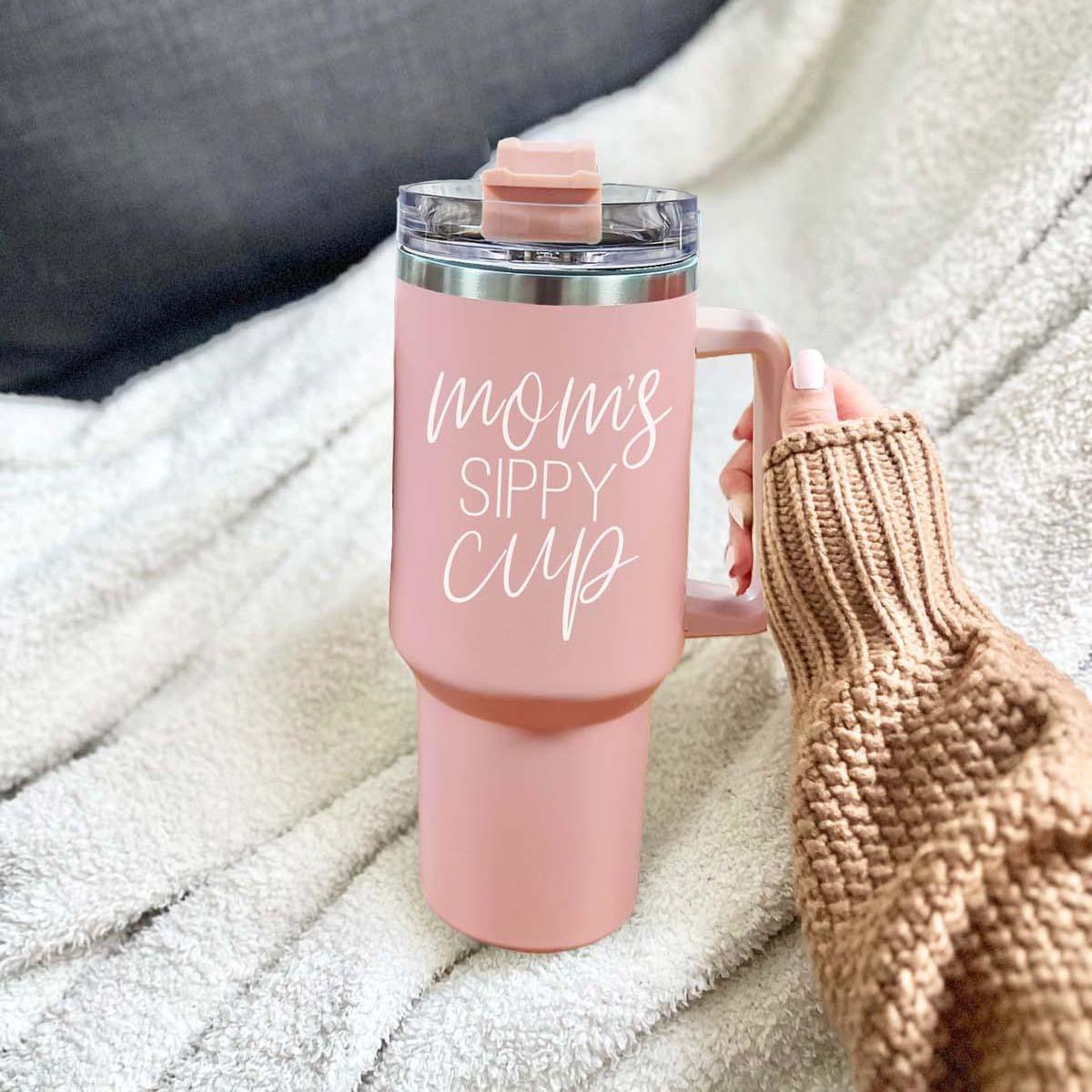 Mom's Sippy 40oz Insulated Tumbler - Pink