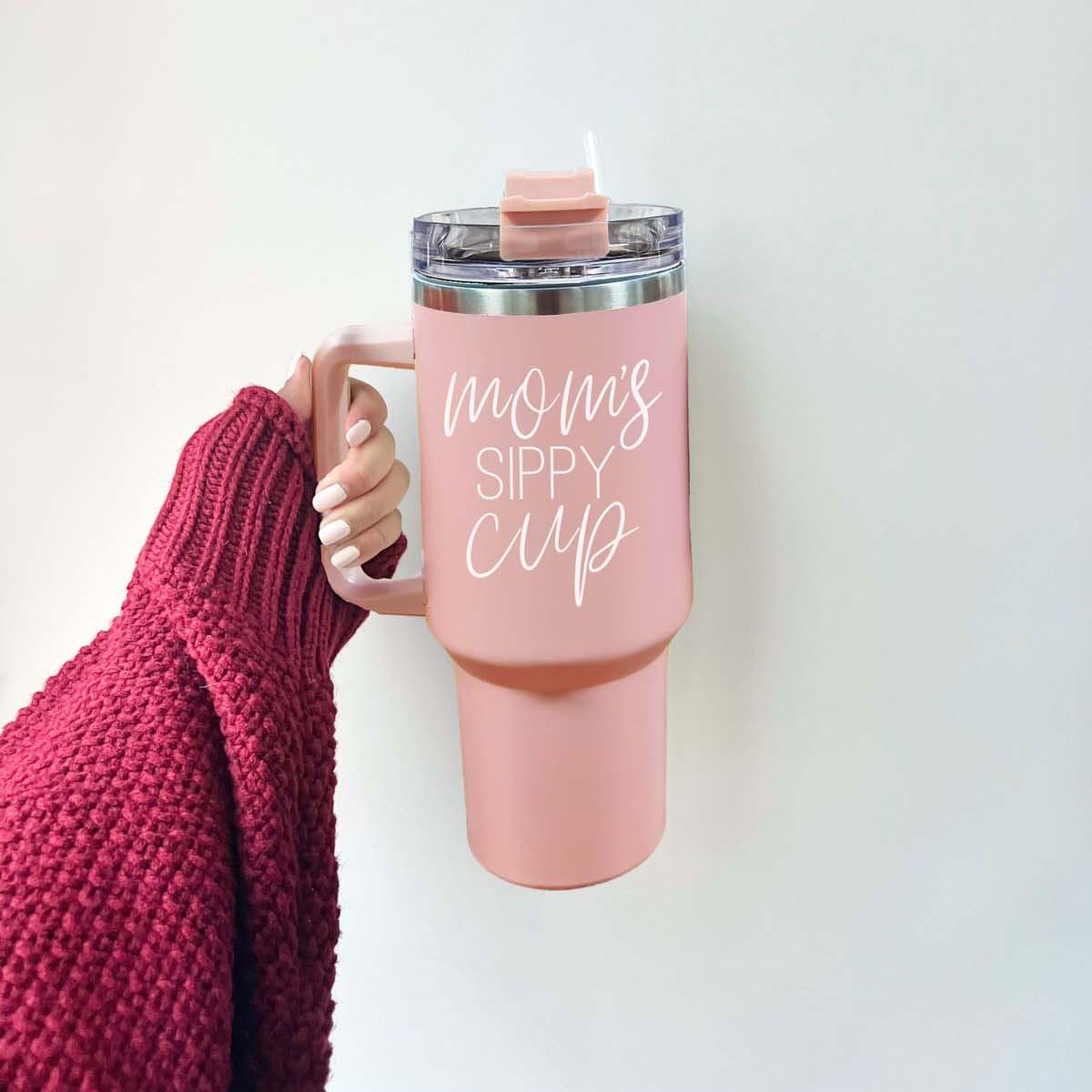 Mom's Sippy 40oz Insulated Tumbler - Pink