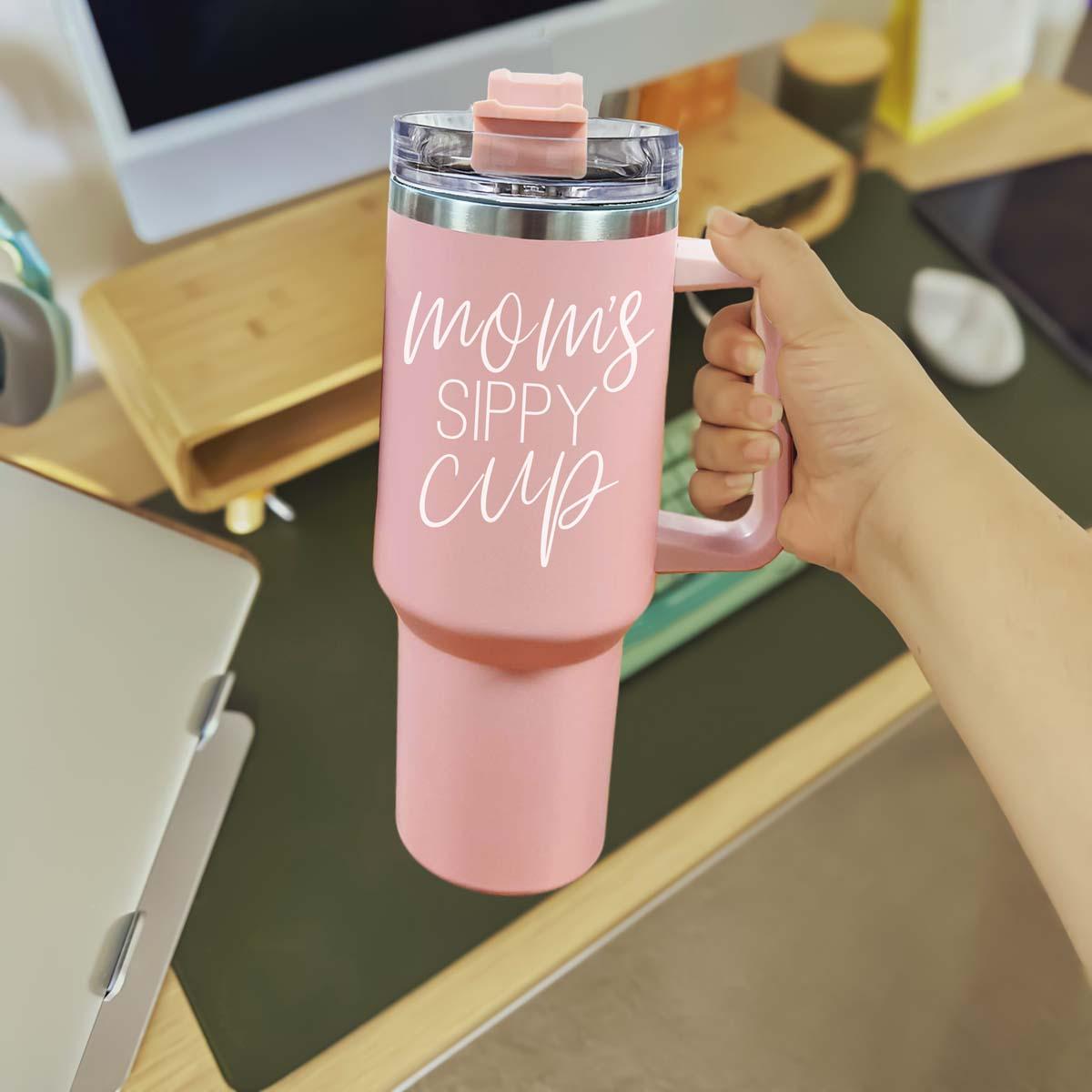 Mom's Sippy 40oz Insulated Tumbler - Pink