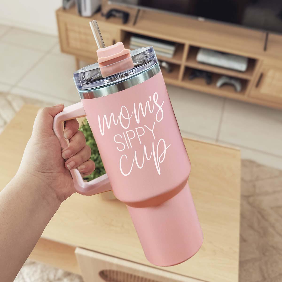 Mom's Sippy 40oz Insulated Tumbler - Pink