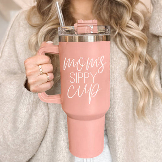 Mom's Sippy 40oz Insulated Tumbler - Pink