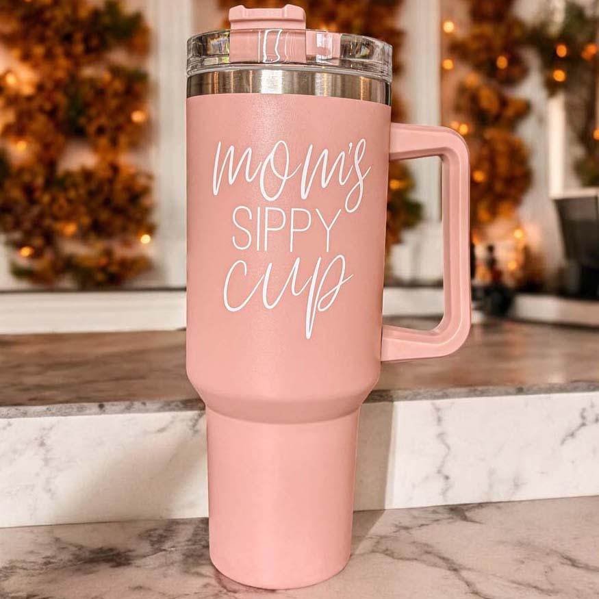 Mom's Sippy 40oz Insulated Tumbler - Pink