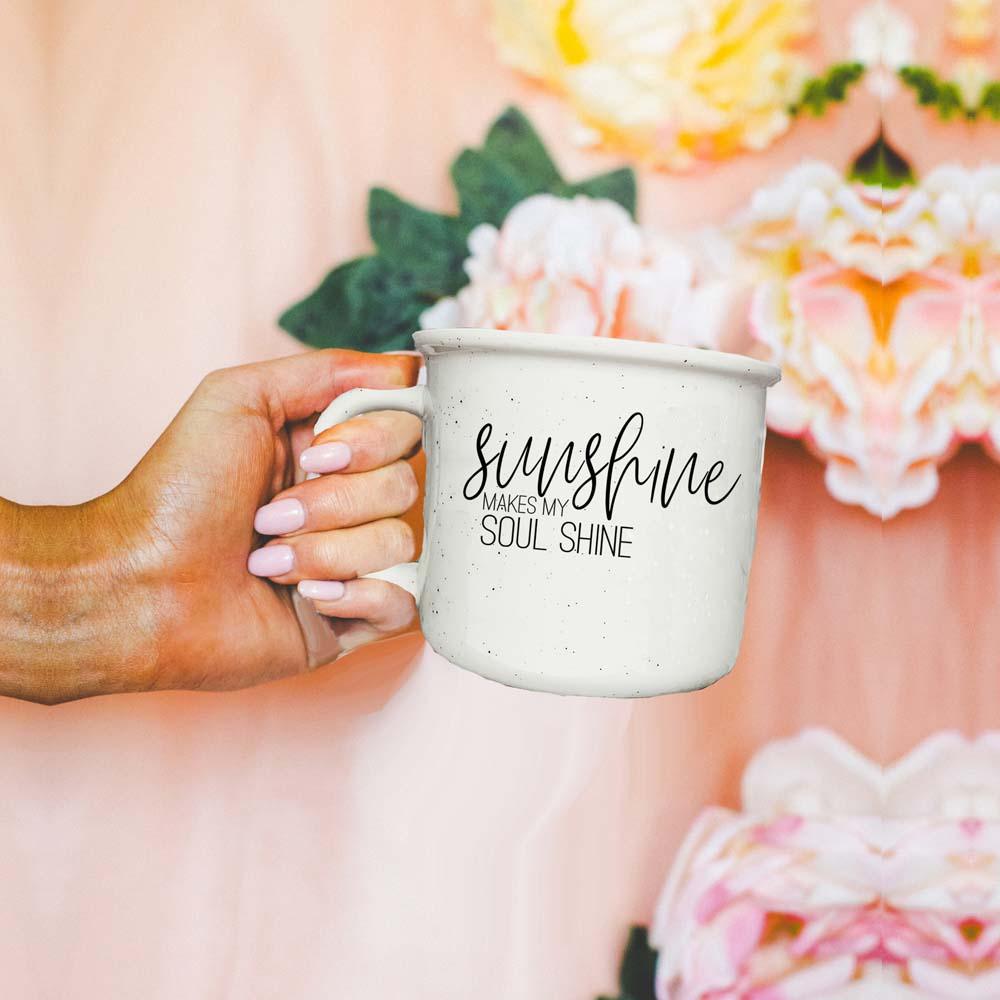 Sunshine Ceramic Coffee Mug - 14oz Campfire Style
