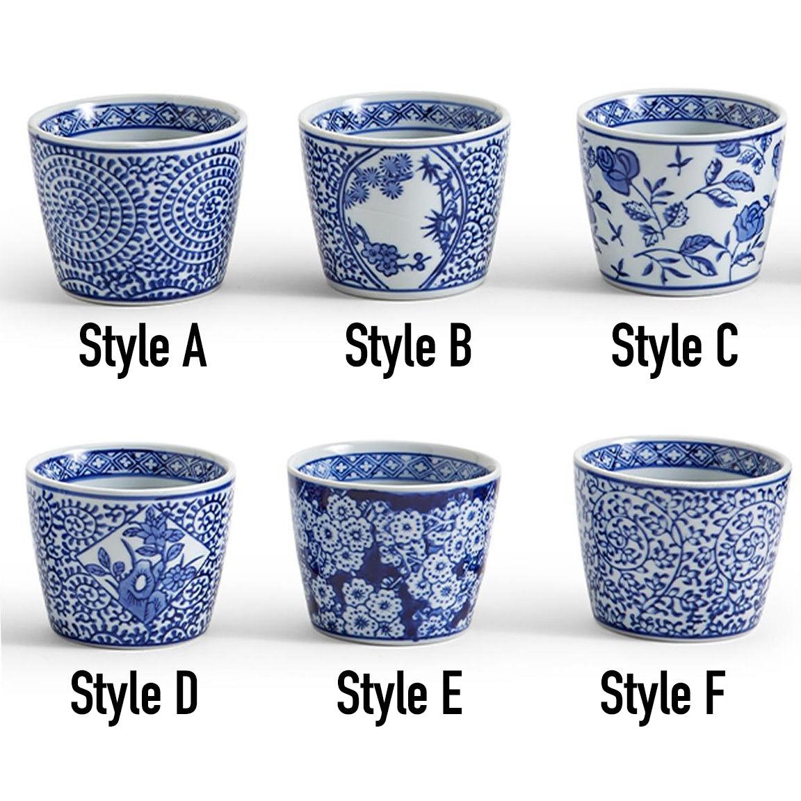Mini Chinoiserie Cachepots - Hand-Painted Porcelain 2.75"