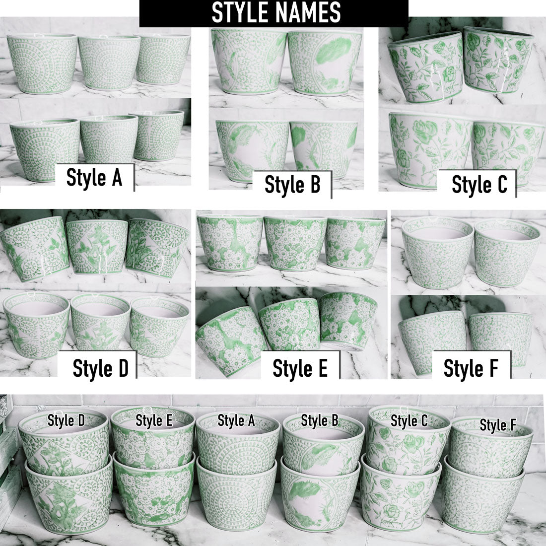 Mini Green Hand-Painted Porcelain Cachepot