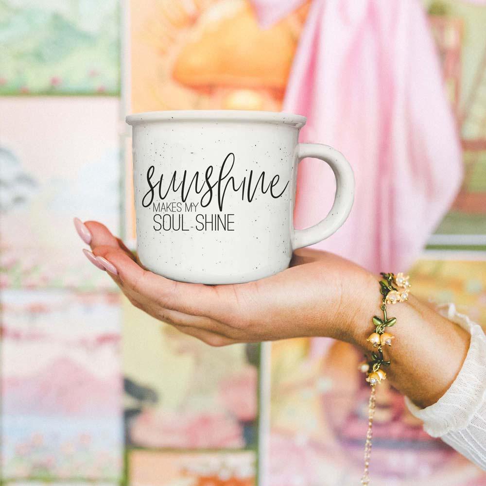 Sunshine Ceramic Coffee Mug - 14oz Campfire Style