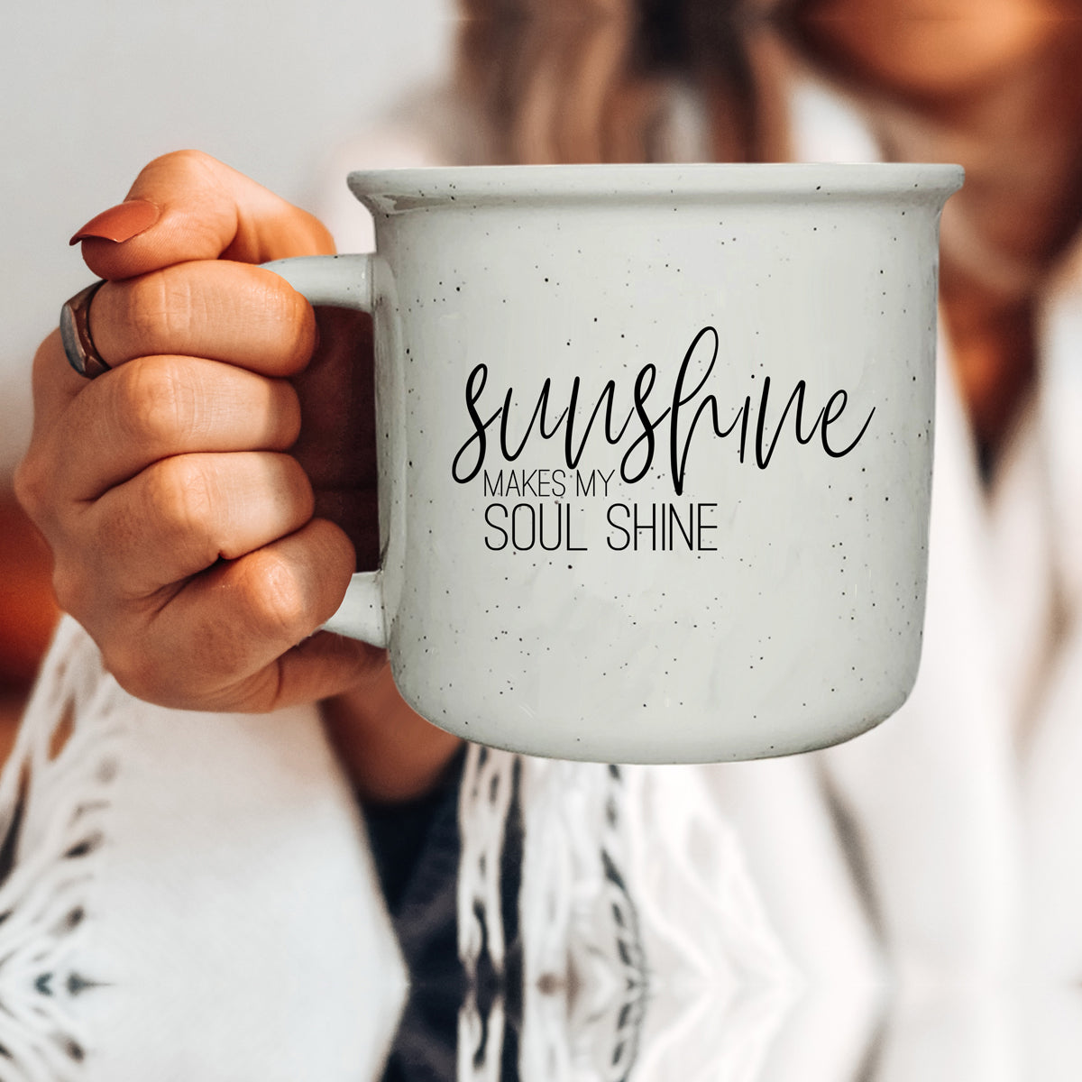 Sunshine Ceramic Coffee Mug - 14oz Campfire Style